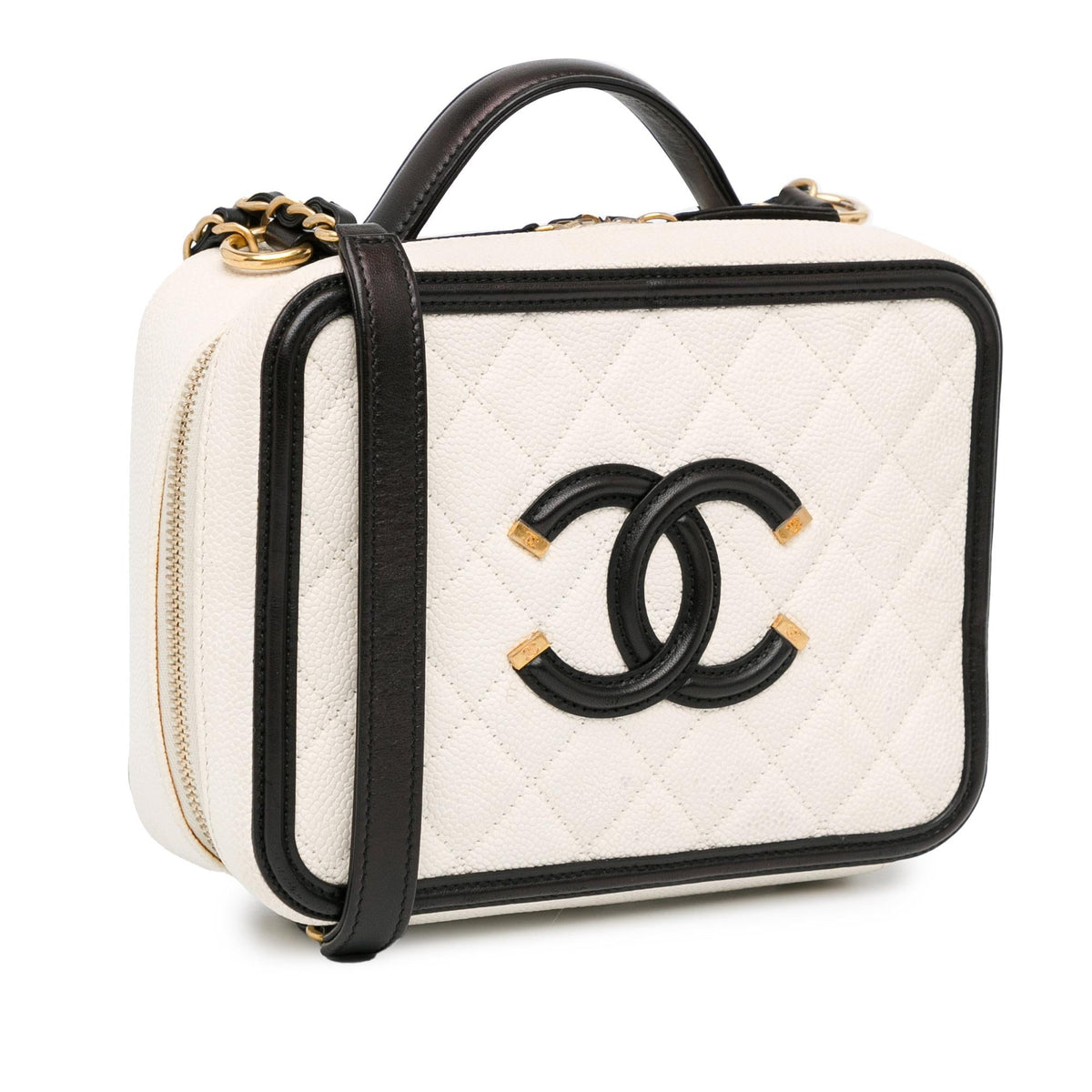Chanel Small Caviar CC Filigree Vanity Case (SHG-Bp5TXl)