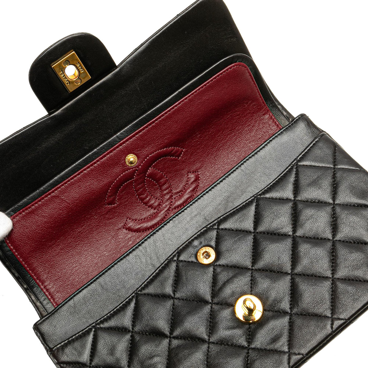 Chanel Small Classic Lambskin Double Flap (SHG-X9pWVZ)