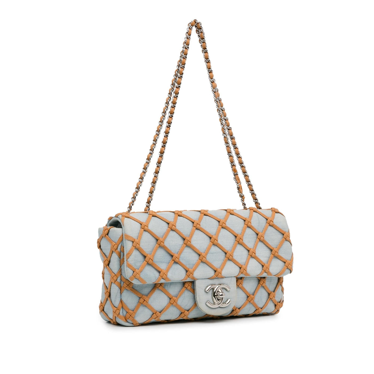 Chanel Small Denim Canebiers Net Flap (SHG-WJUkZ0)