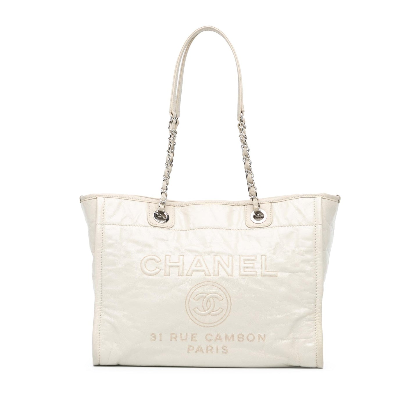 Chanel Small Glazed Calfskin Deauville Tote (SHG-qABtQL)
