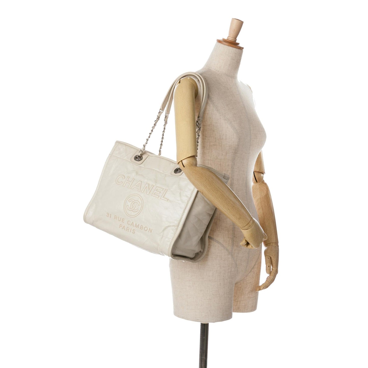 Chanel Small Glazed Calfskin Deauville Tote (SHG-qABtQL)