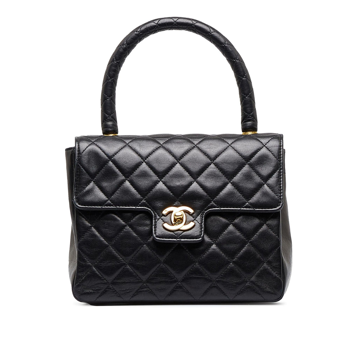 Chanel Small Lambskin Kelly Top Handle Bag (SHG-NiwzVw)