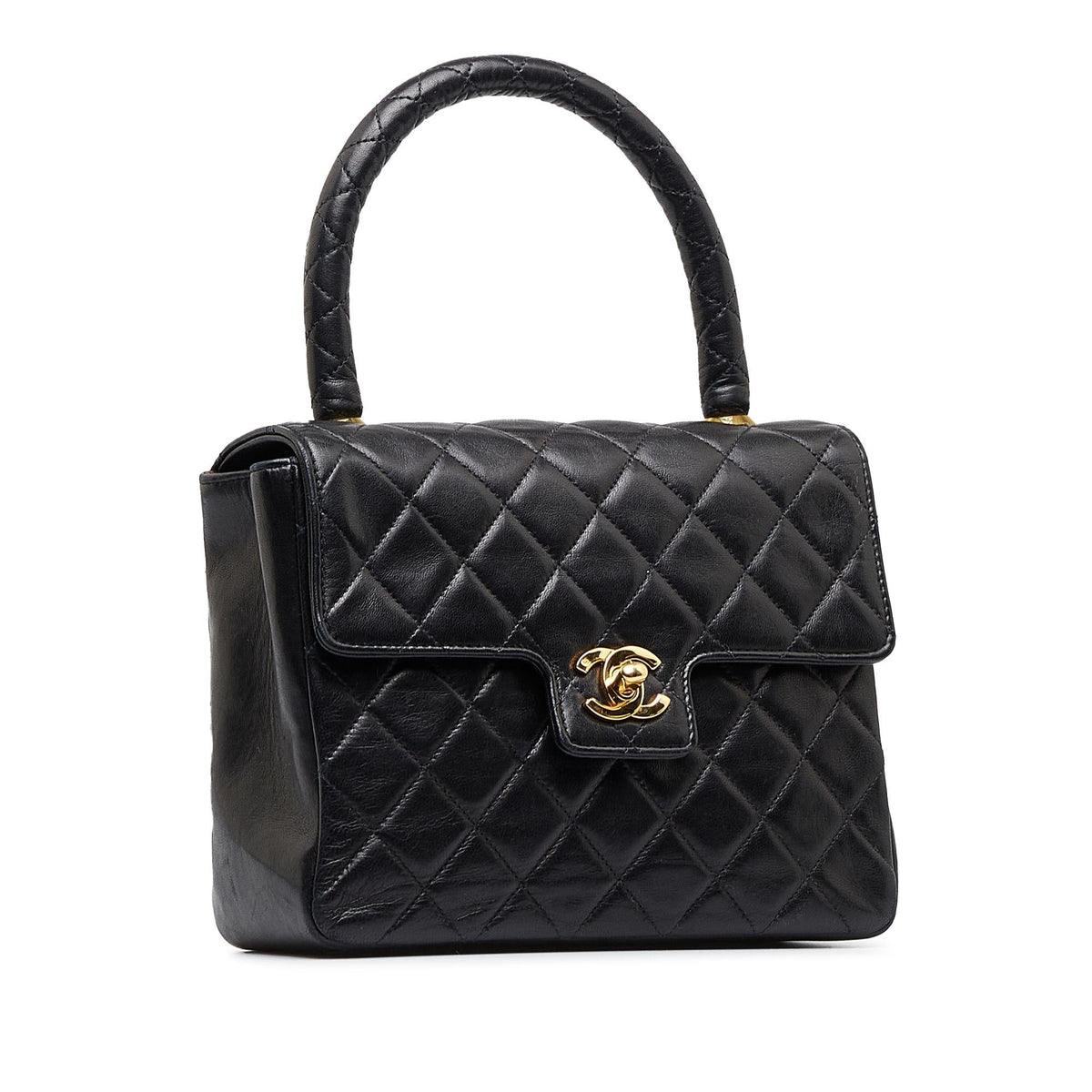 Chanel Small Lambskin Kelly Top Handle Bag (SHG-NiwzVw)