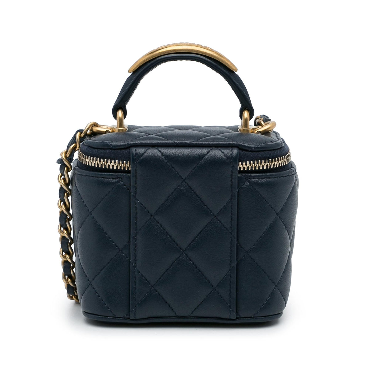 Chanel Small Lambskin Top Handle Vanity Bag (SHG-2wg184)