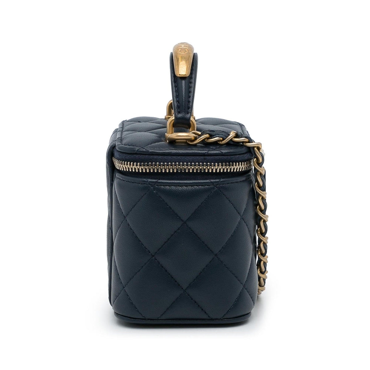 Chanel Small Lambskin Top Handle Vanity Bag (SHG-2wg184)