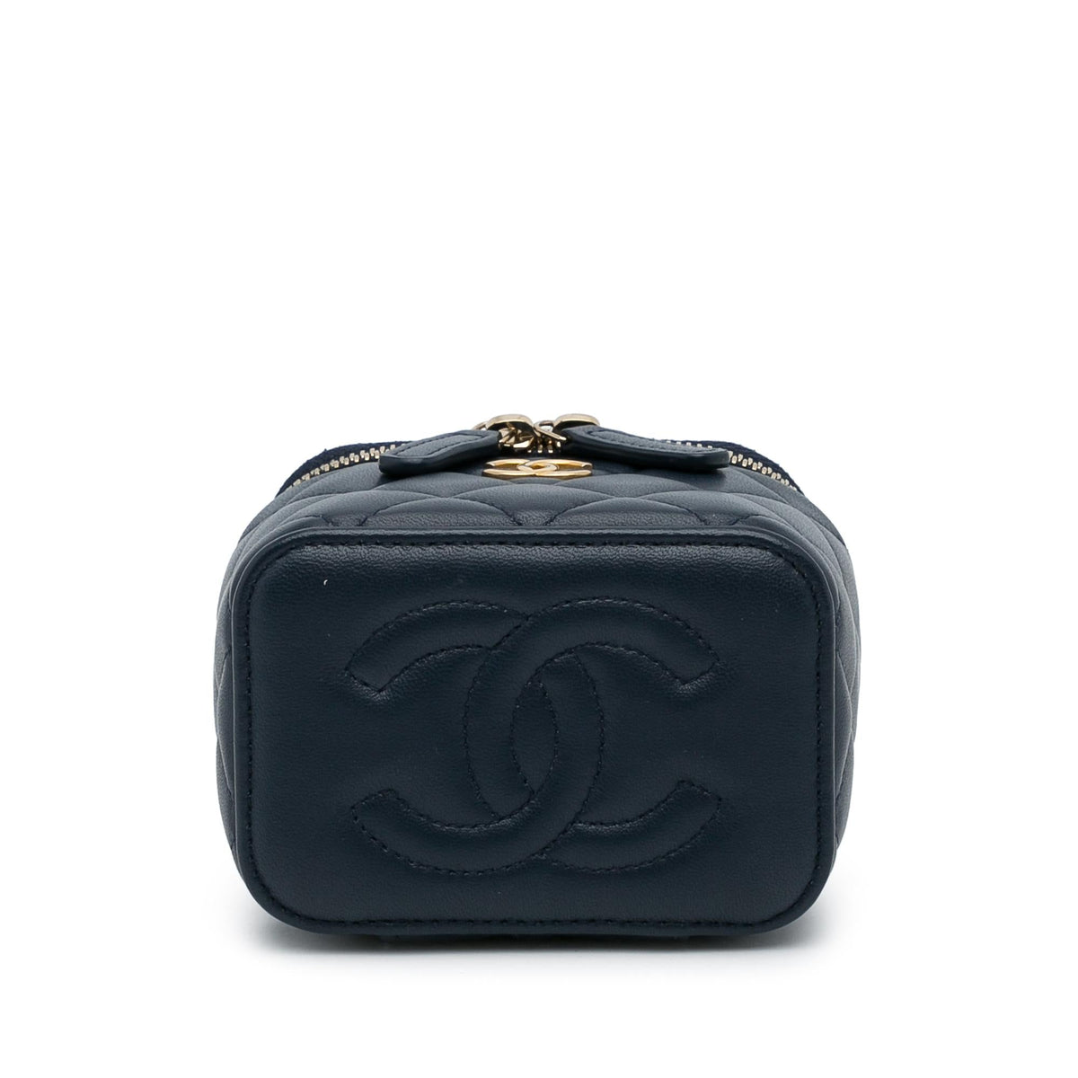 Chanel Small Lambskin Top Handle Vanity Bag (SHG-2wg184)