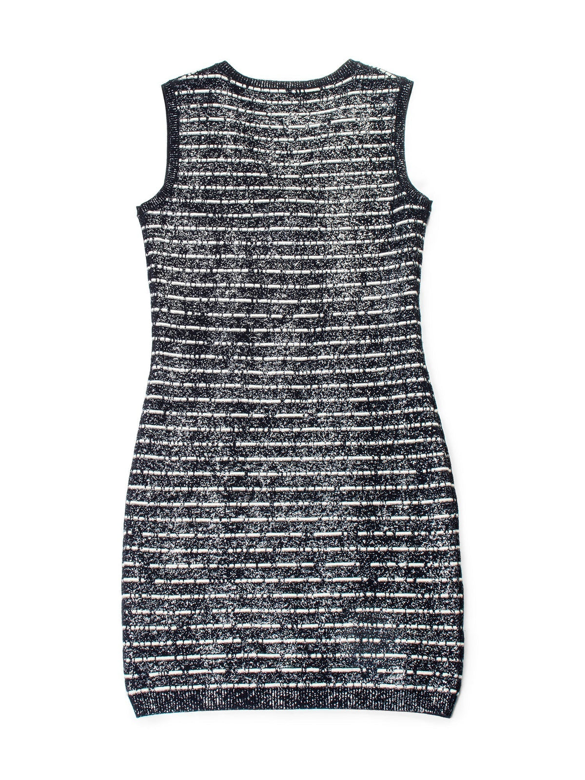 Chanel Sparkly Knit CC Logo Dress Black White