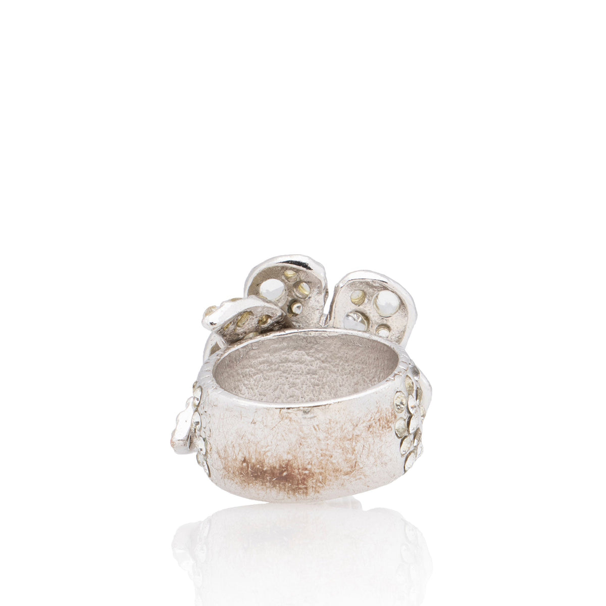 Chanel Swarovski Crystal CC Camellia Ring - Size 7 (SHF-0leEV6)