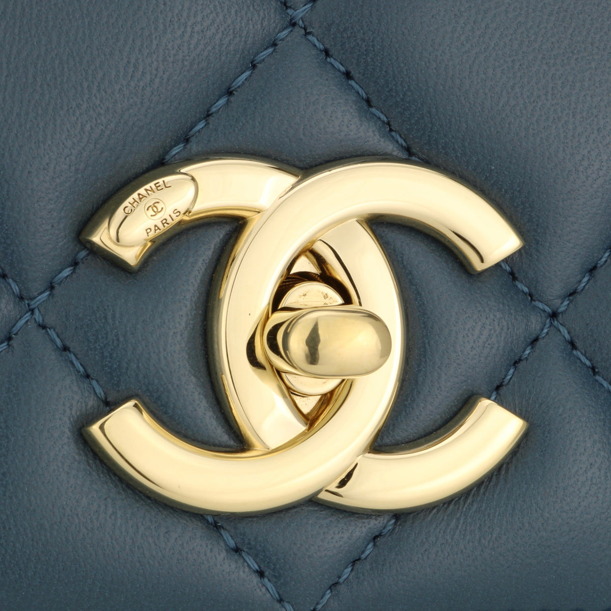 Chanel Trendy CC Small Blue Lambskin Light Gold Hardware 2017