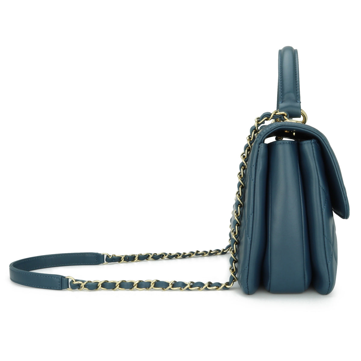 Chanel Trendy CC Small Blue Lambskin Light Gold Hardware 2017