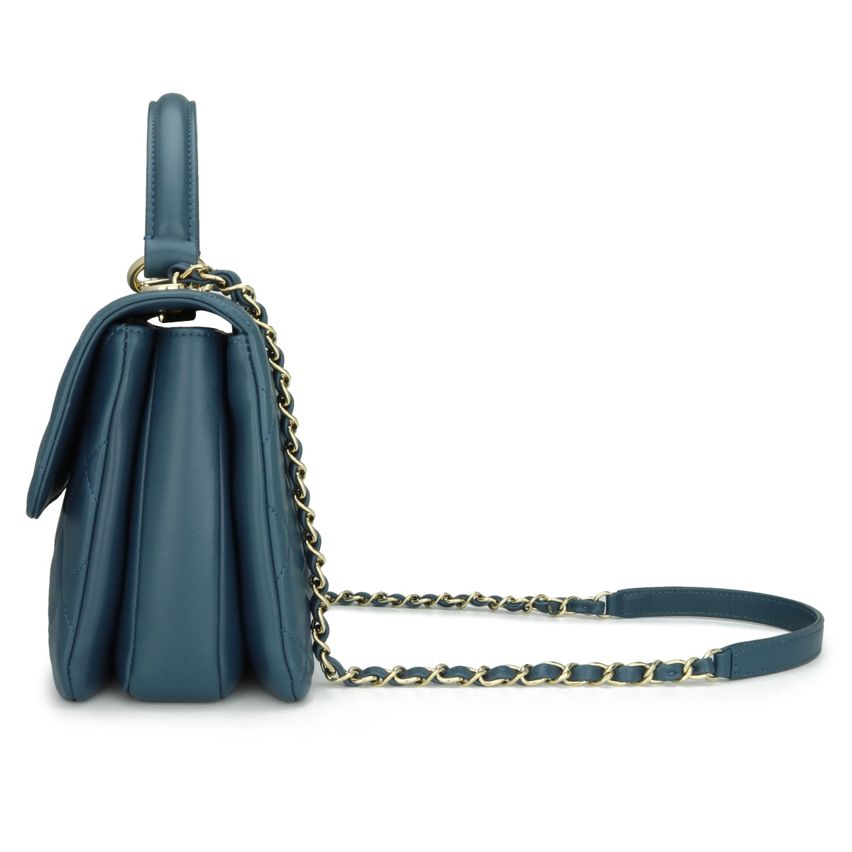 Chanel Trendy CC Small Blue Lambskin Light Gold Hardware 2017