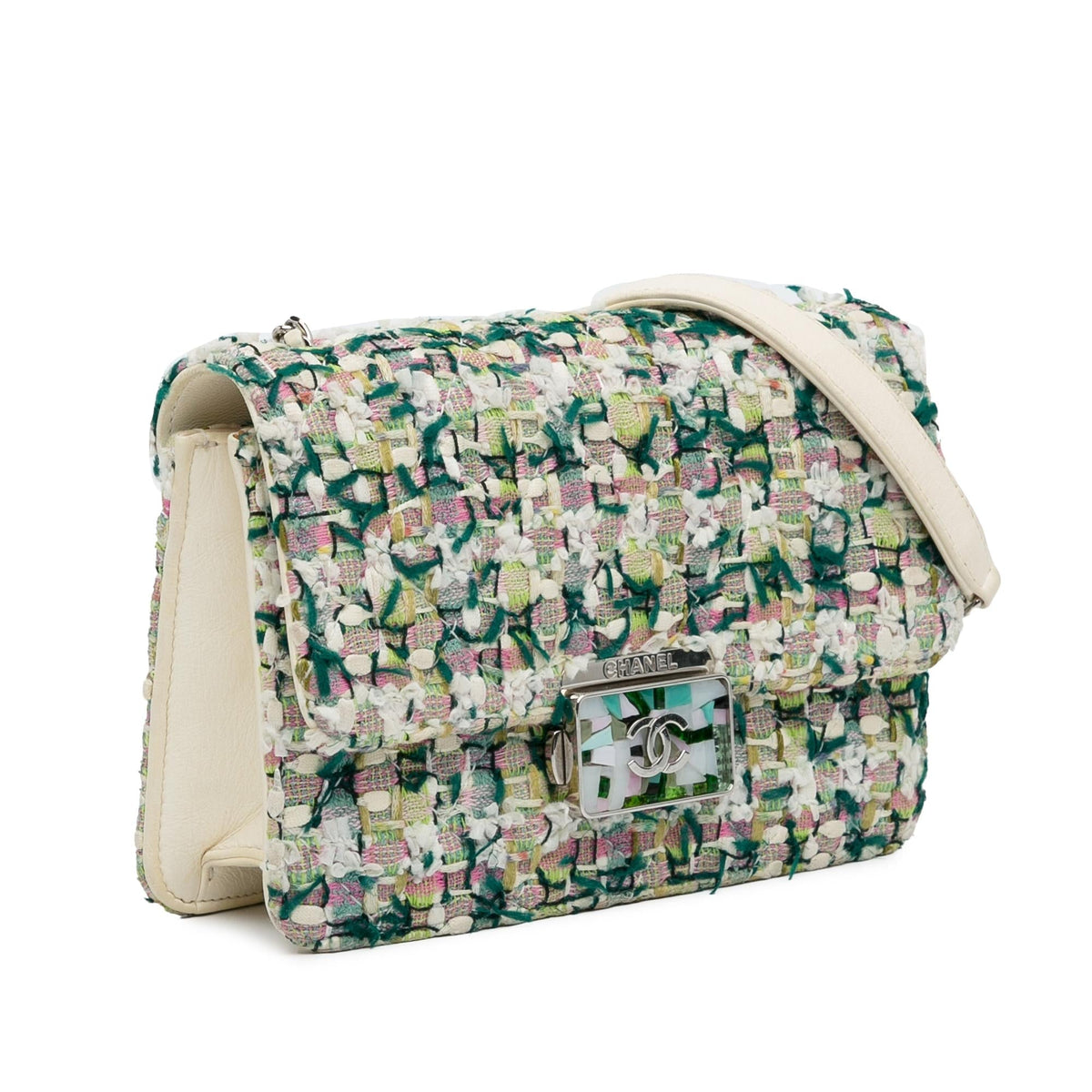 Chanel Tweed Beauty Lock Flap Bag (SHG-3g9Hun)