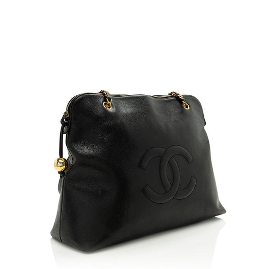 Chanel Vintage Caviar Leather CC Chain Tote - FINAL SALE (SHF-17174)