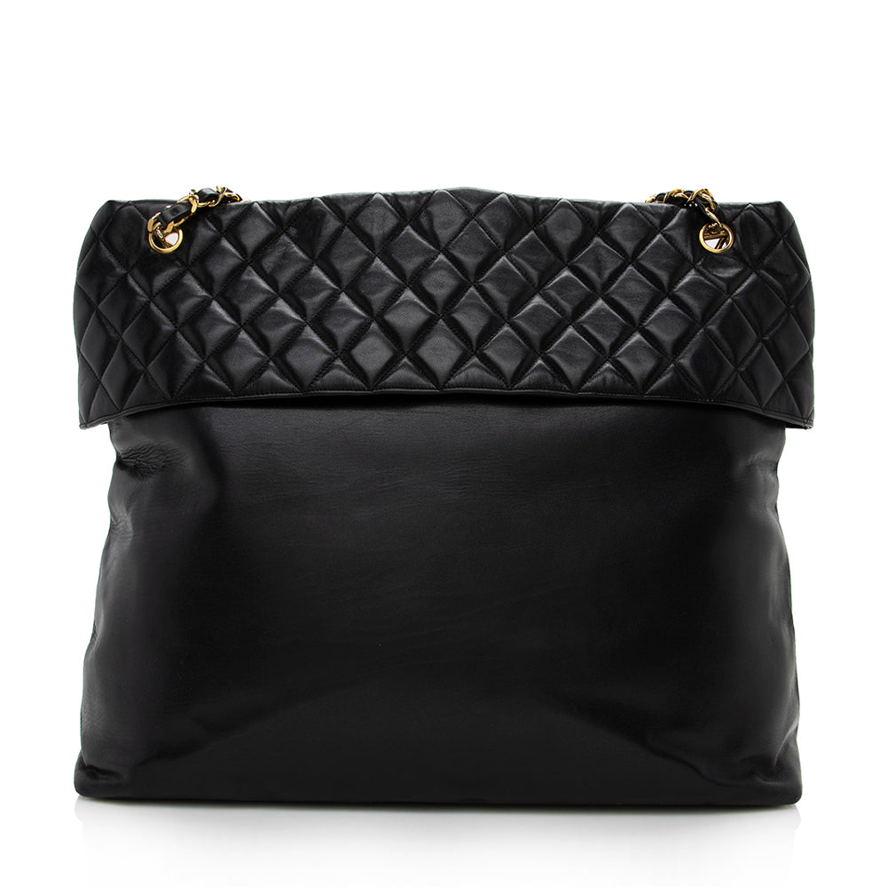 Chanel Vintage Lambskin Chain CC Tote (SHF-15054)