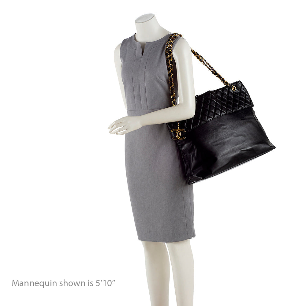 Chanel Vintage Lambskin Chain CC Tote (SHF-15054)