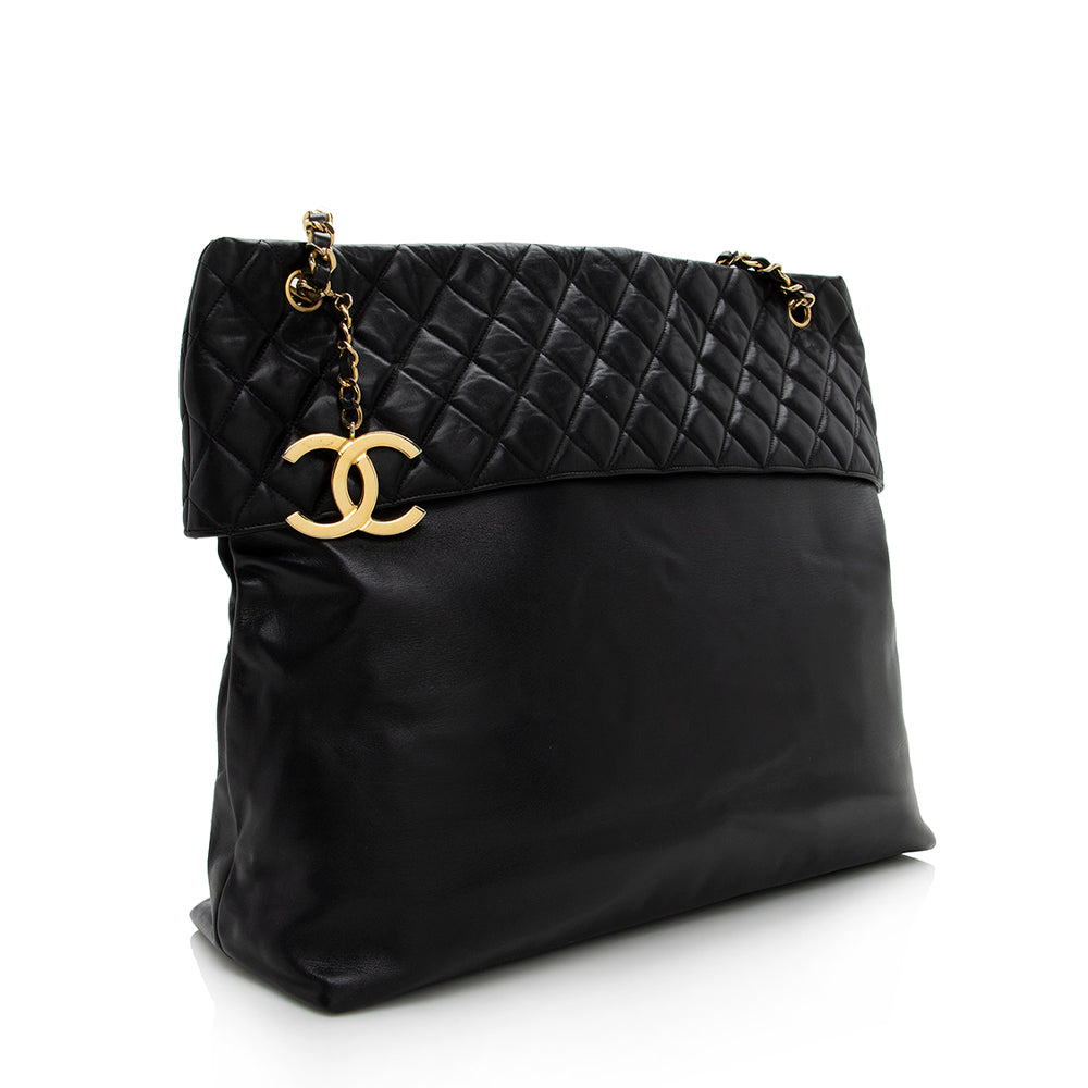 Chanel Vintage Lambskin Chain CC Tote (SHF-15054)
