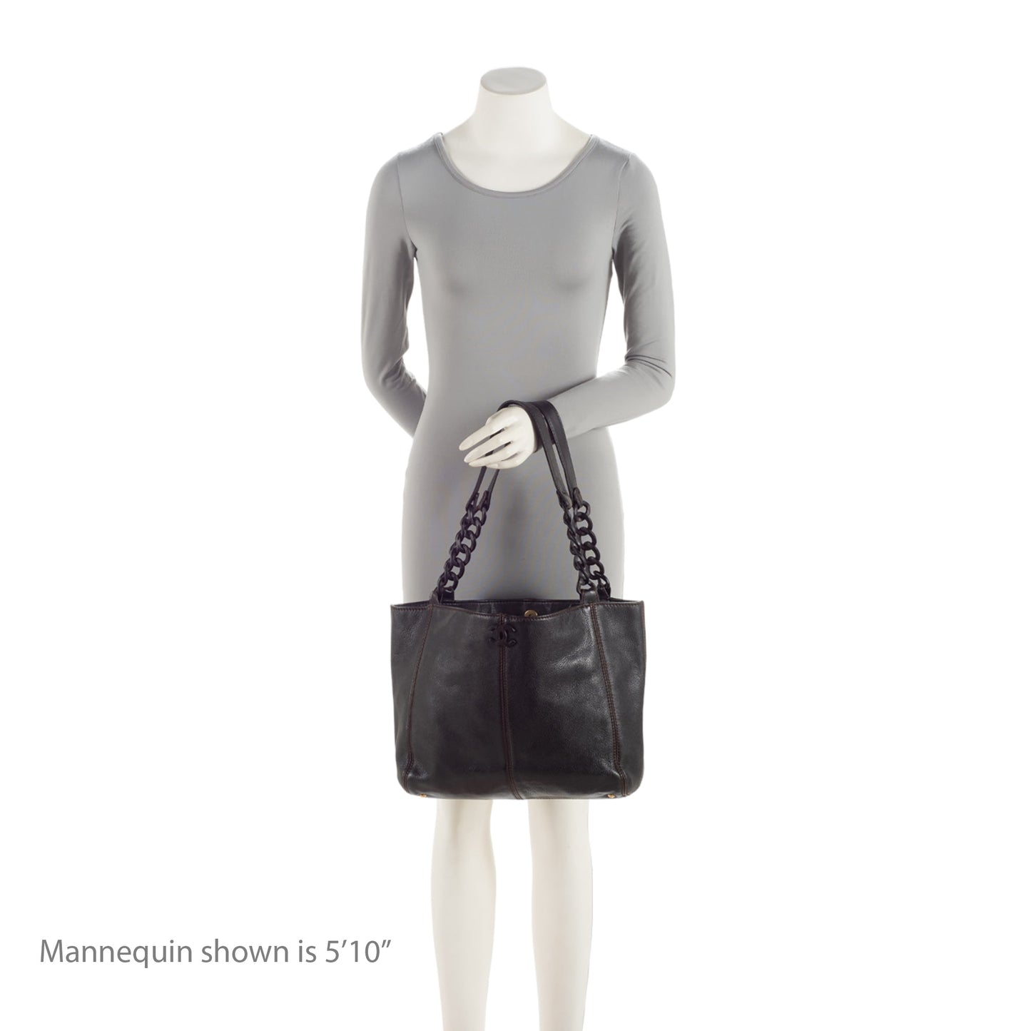 Chanel Vintage Leather Wood Chain Tote (SHF-bz2XaF)