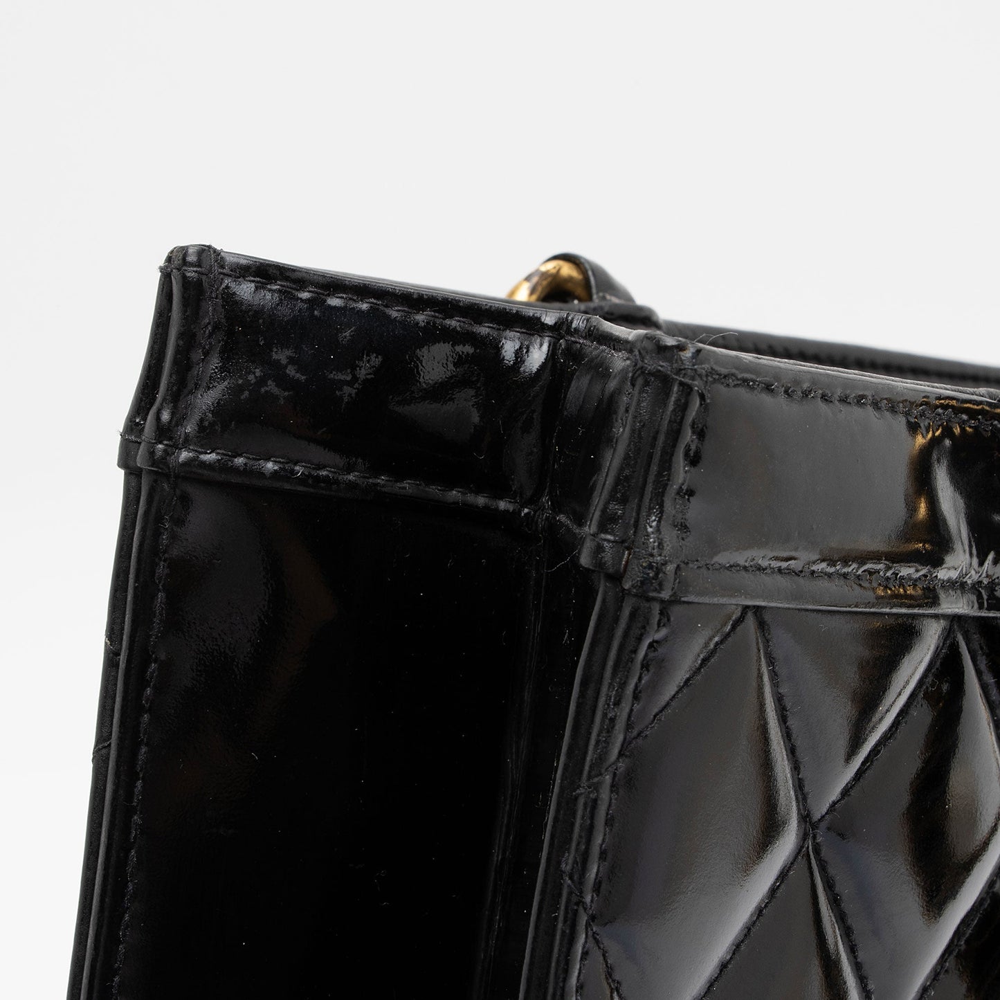 Chanel Vintage Patent Leather Chain Handle Tote (SHF-GLm7W1)