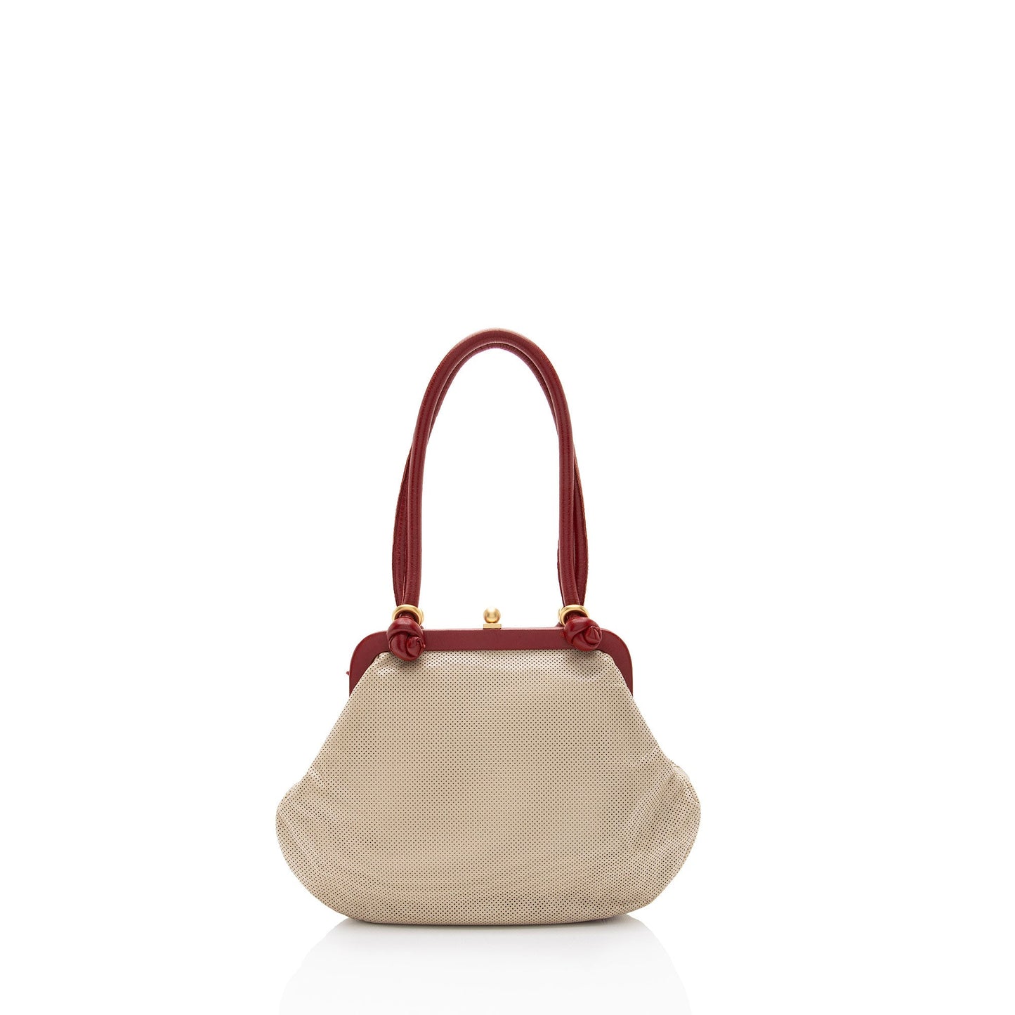 Chanel Vintage Perforated Leather Kiss Lock Shoulder Bag (SHF-TBMbgs)