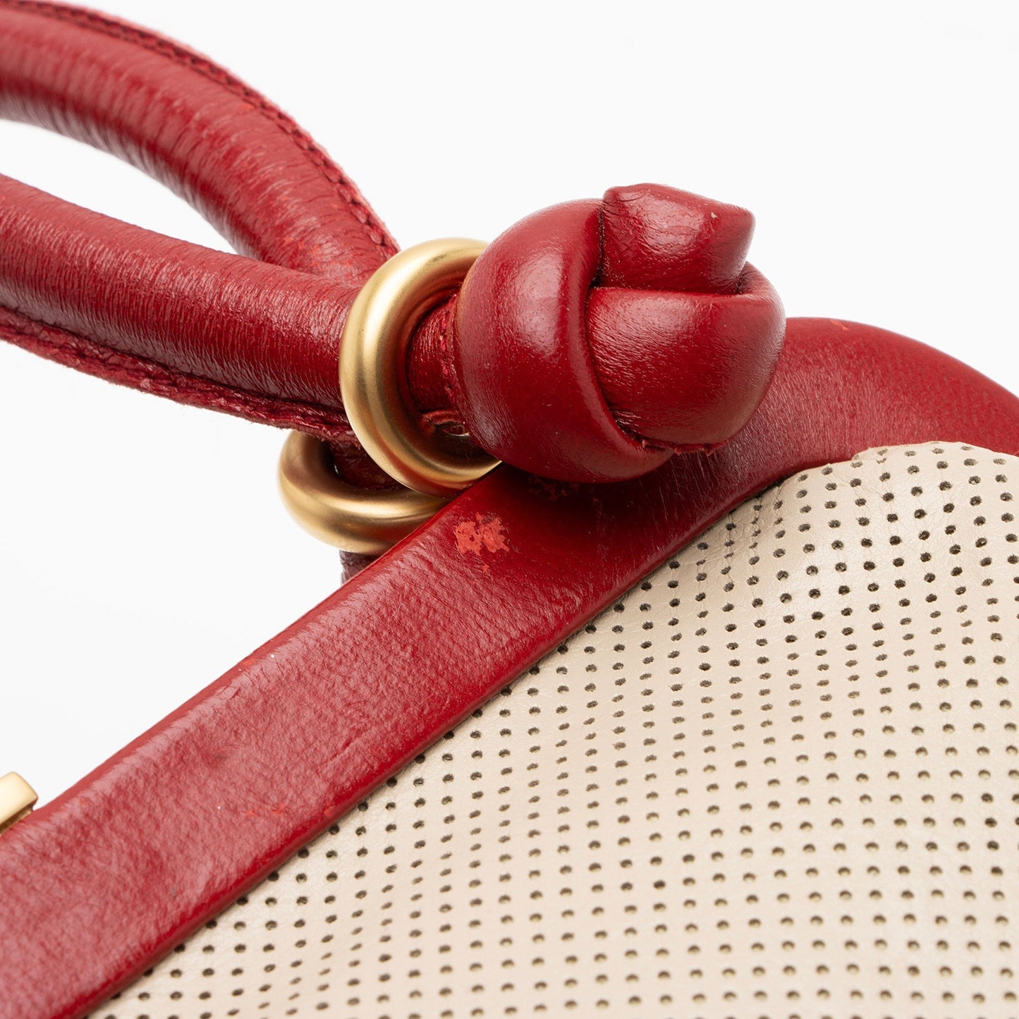 Chanel Vintage Perforated Leather Kiss Lock Shoulder Bag (SHF-TBMbgs)