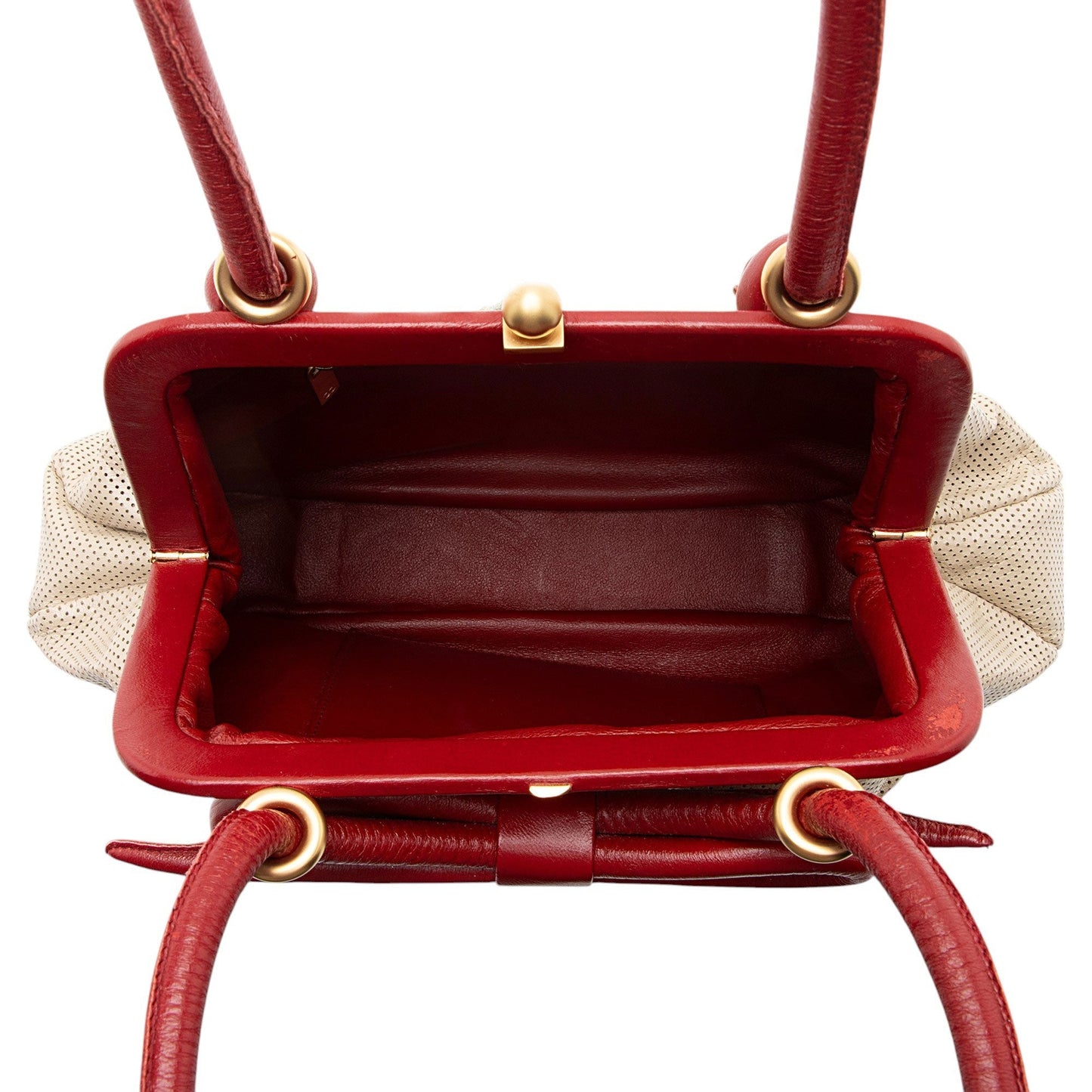 Chanel Vintage Perforated Leather Kiss Lock Shoulder Bag (SHF-TBMbgs)