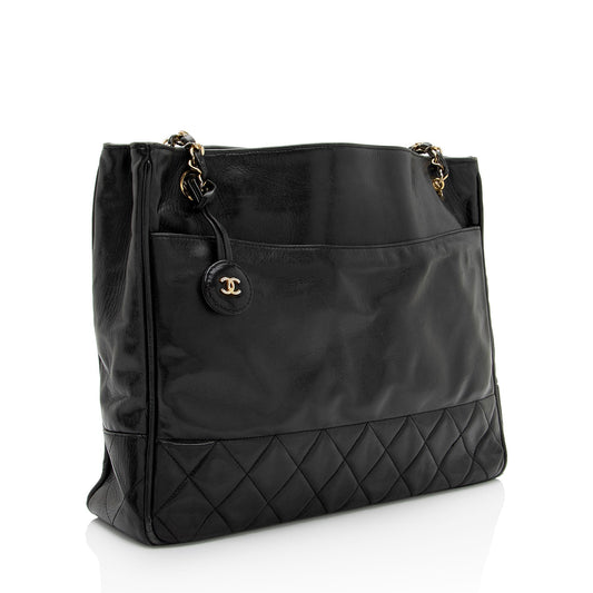 Chanel Vintage Quilted Lambskin Tote (SHF-KLrZGV)