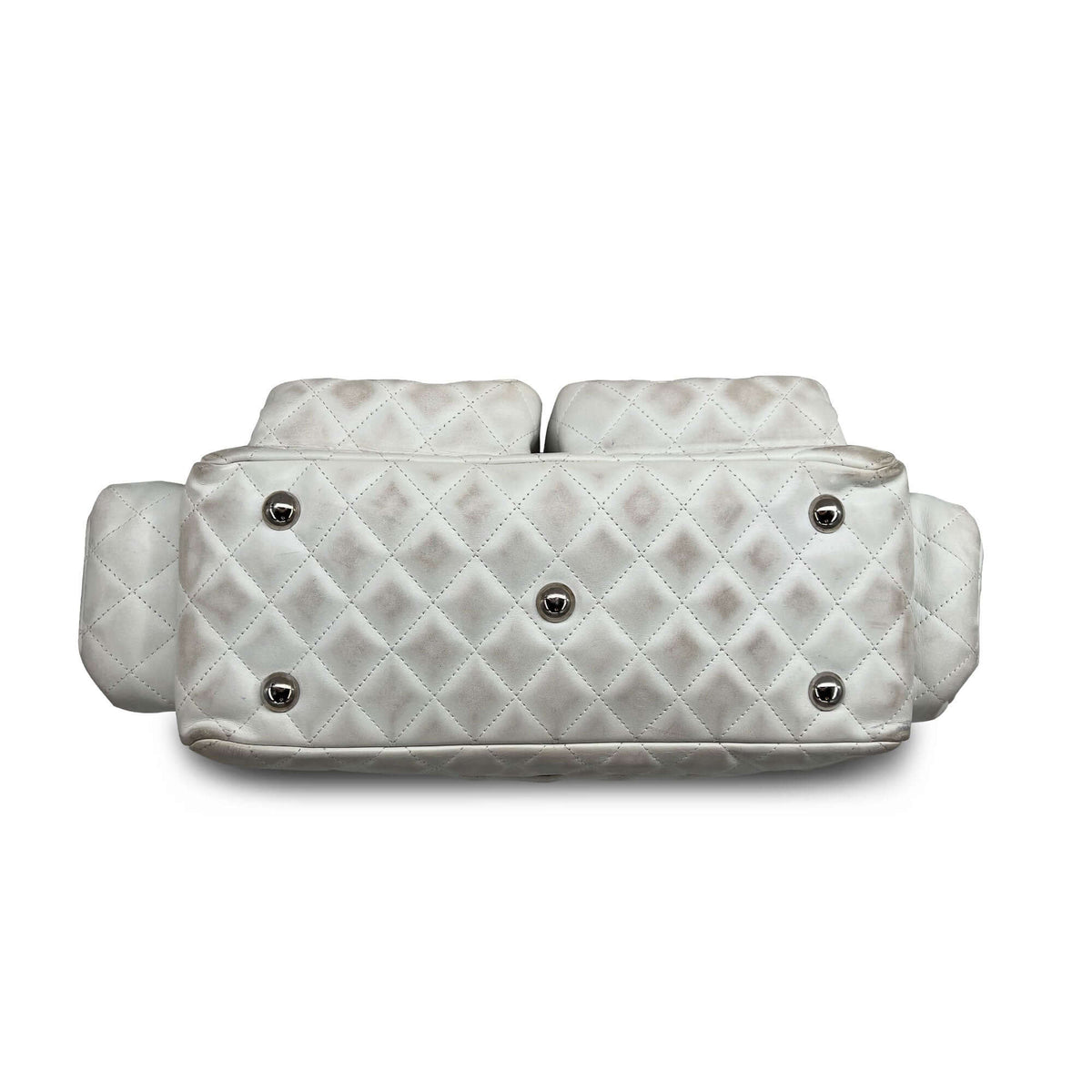 Chanel quilted calfskin leather reporter cambon white Bag