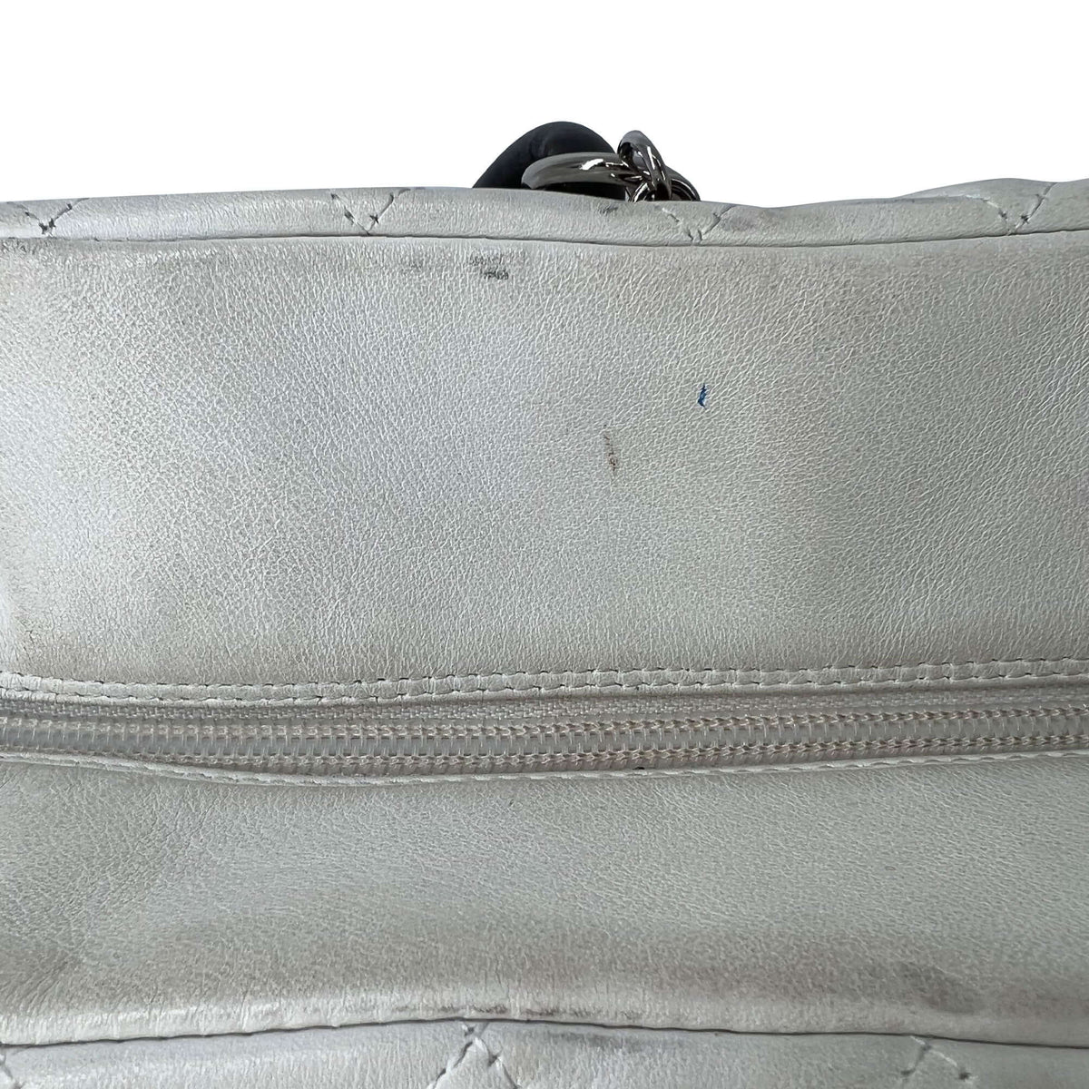 Chanel quilted calfskin leather reporter cambon white Bag