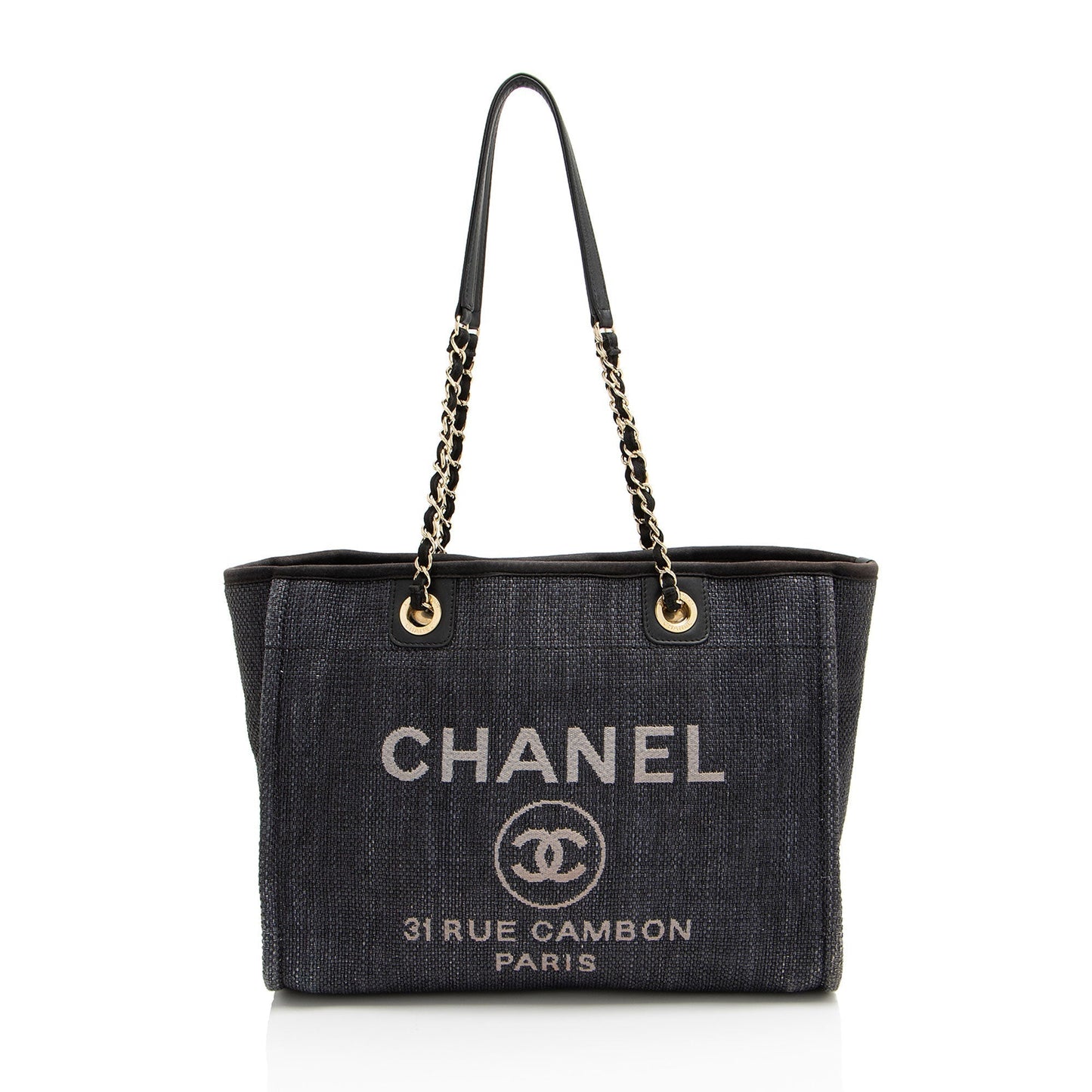 Chanel Woven Straw Deauville Small Tote (SHF-w0hRel)