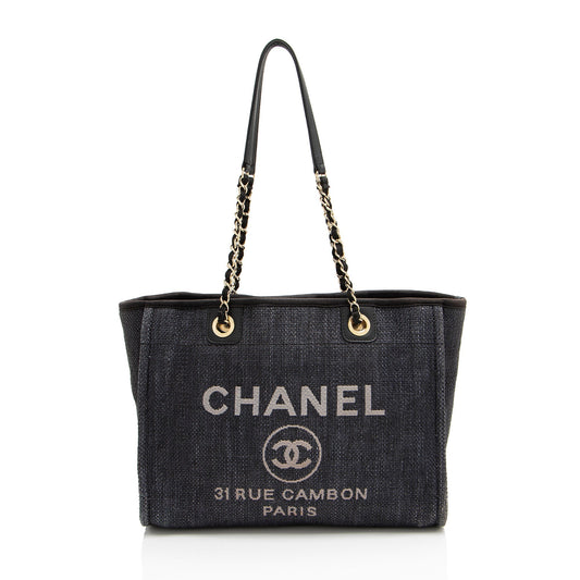 Chanel Woven Straw Deauville Small Tote (SHF-w0hRel)