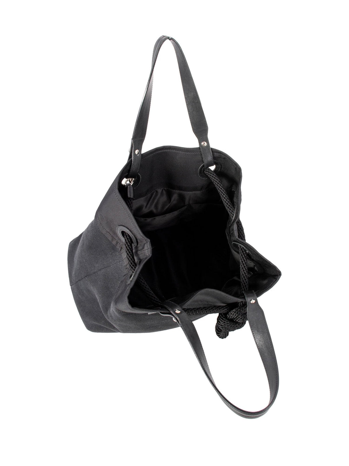 Chanel XL Timeless Beach Drawstring Rope Bag Black Blue