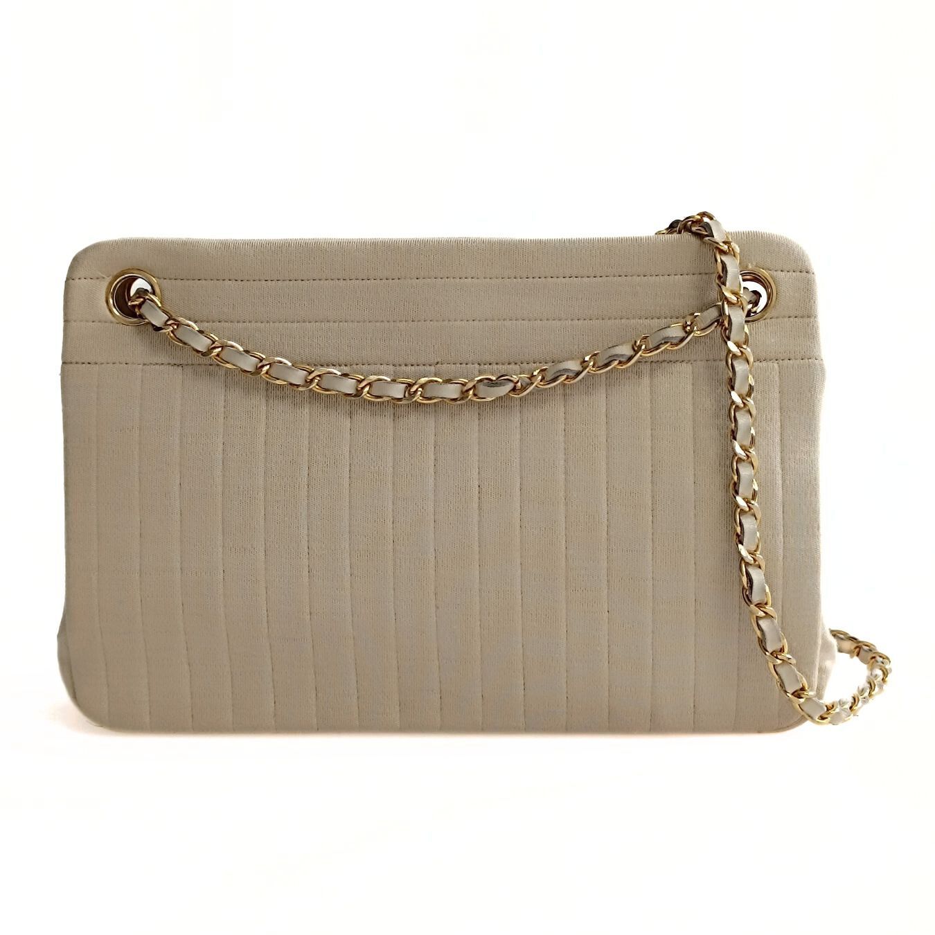 CHANEL Chanel Chanel vintage shoulder bag in beige cotton