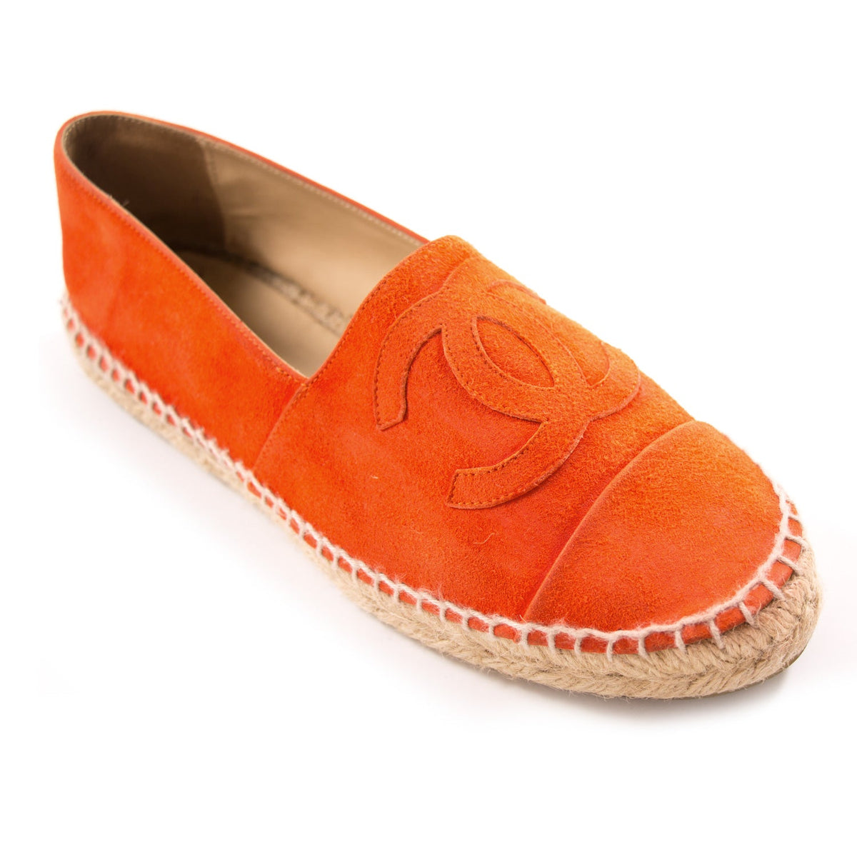Chanel Red Suede Espadrilles Flat