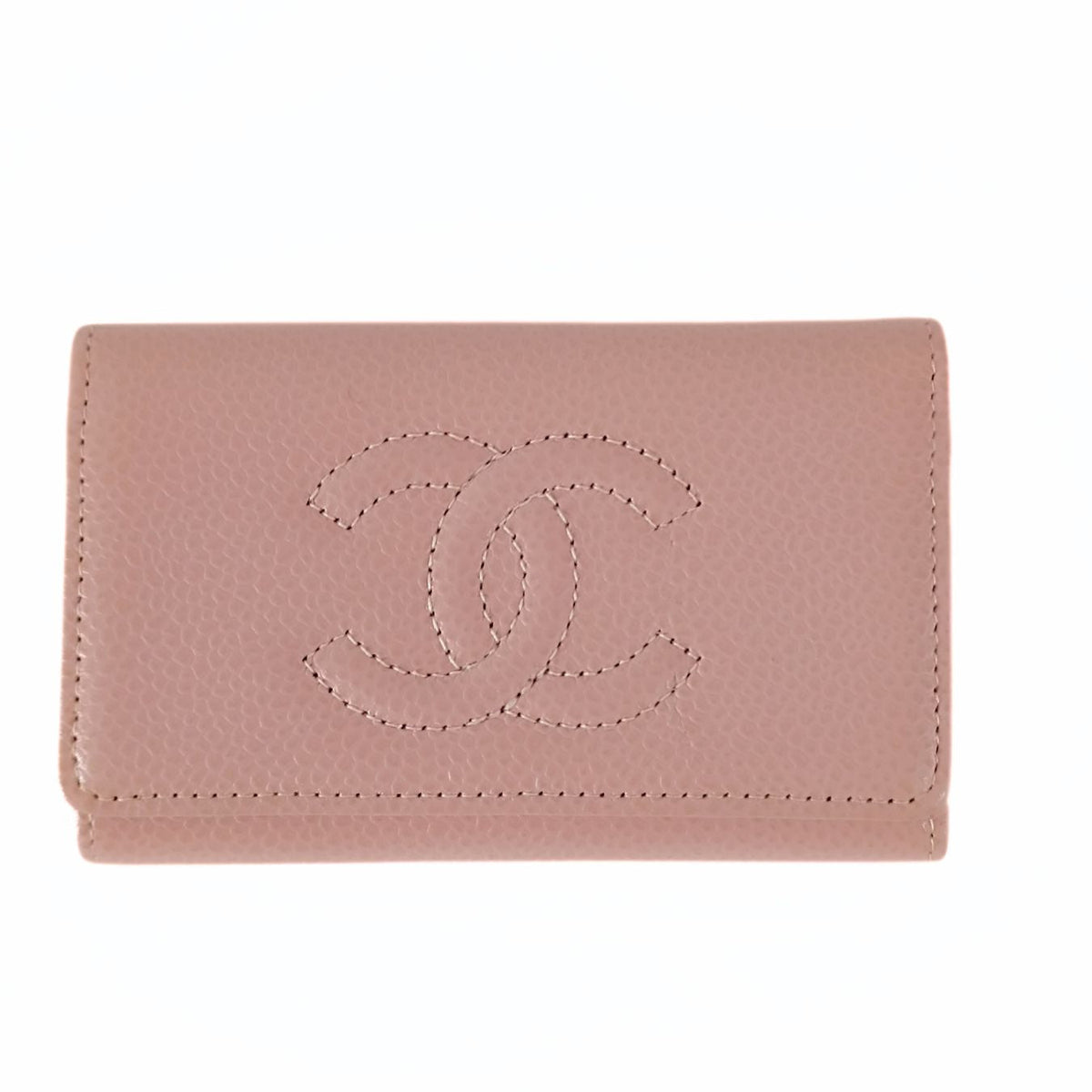 Top Quality Chanel key ring 6 hooks in pink Cavier leather