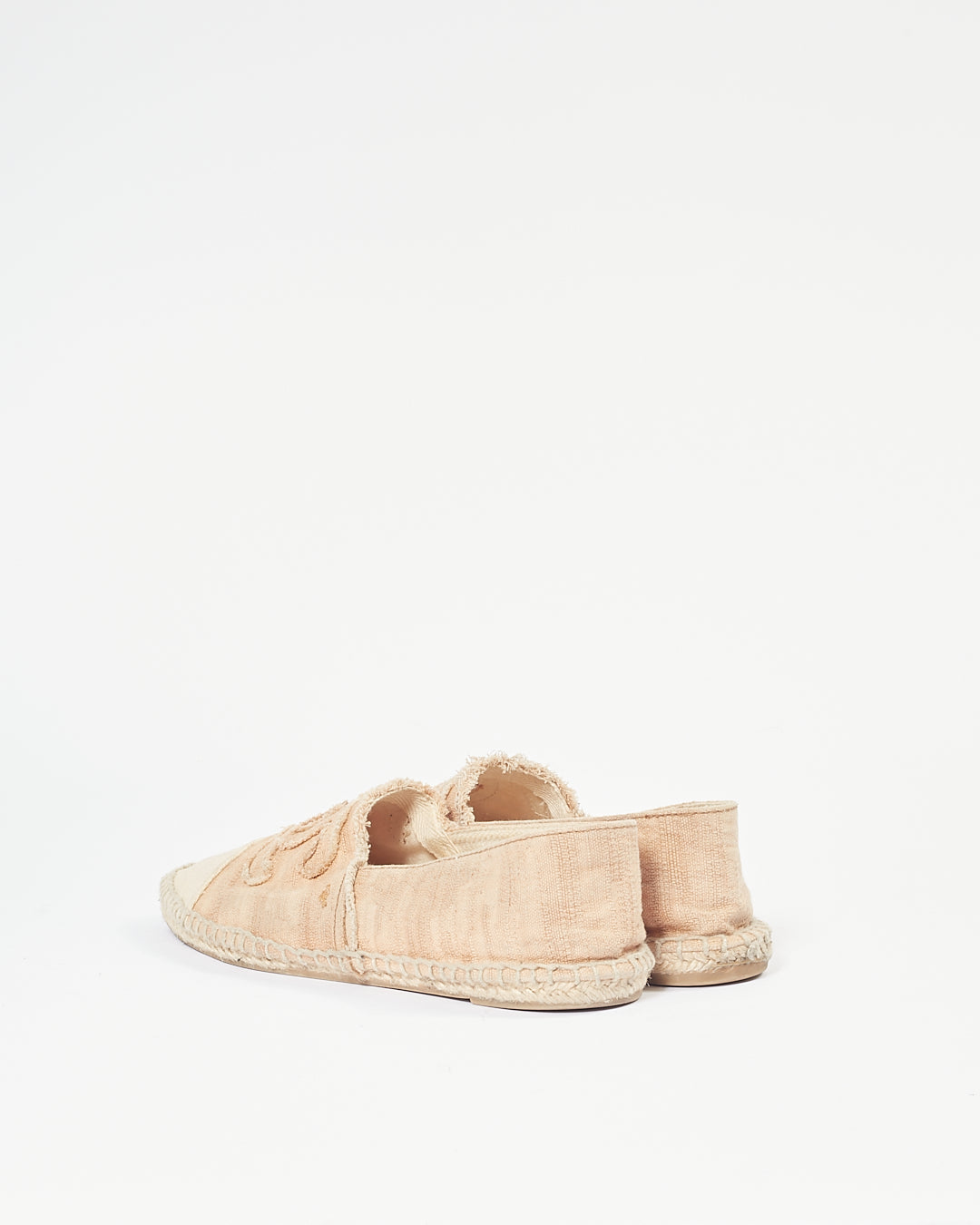 Chanel Beige CC Canvas Logo Espadrilles - 38