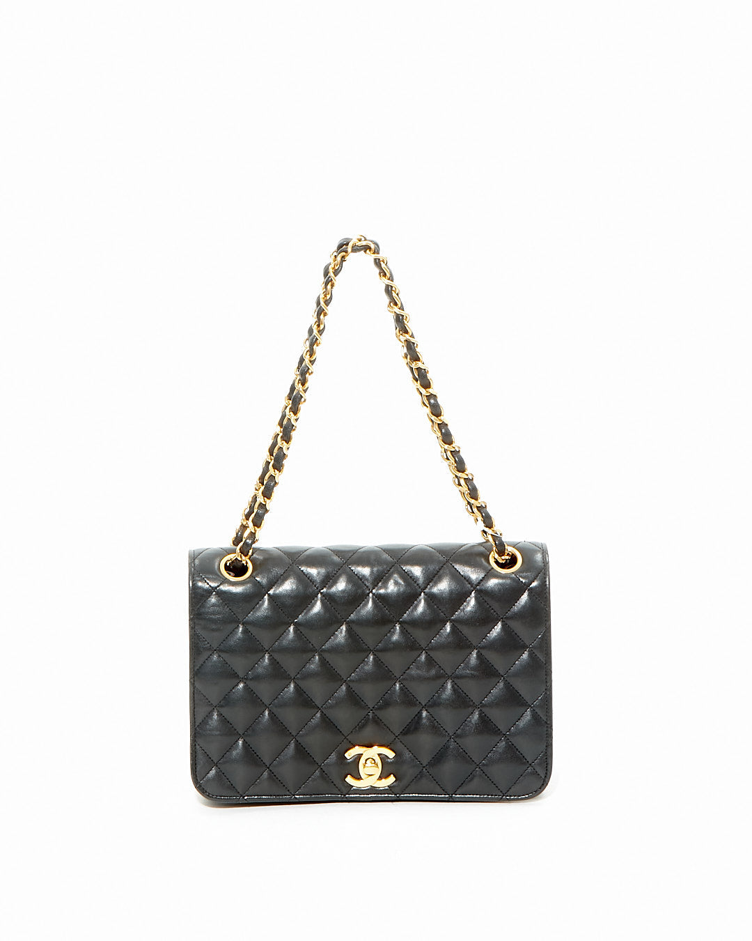Chanel Black Lambskin Vintage Leather Single Flap Bag