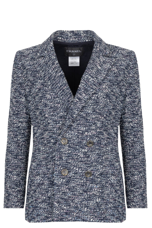 CHANEL 2015 Double Breasted Jacket Blue