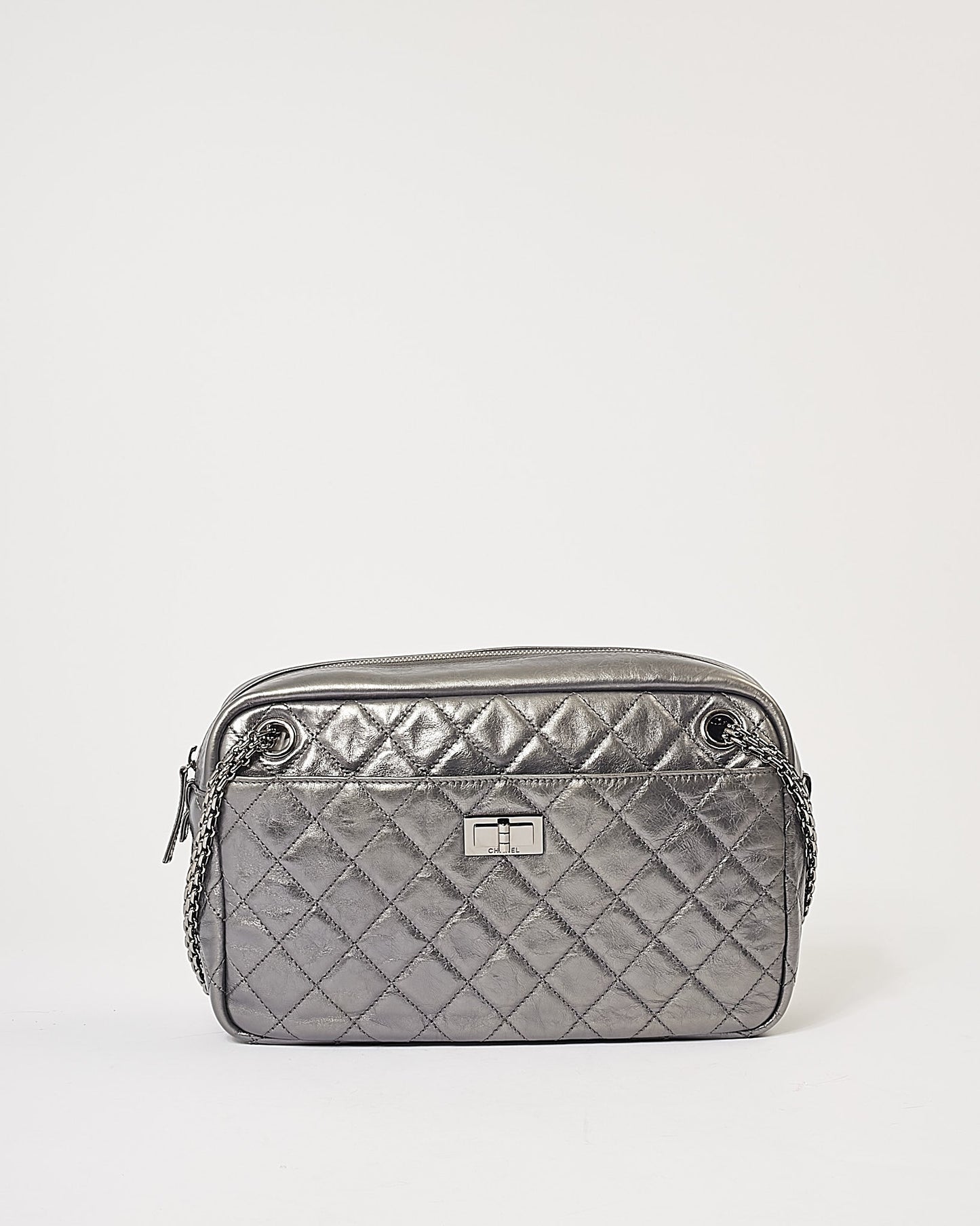Chanel Dark Silver Leather Large Reissue Camera bag