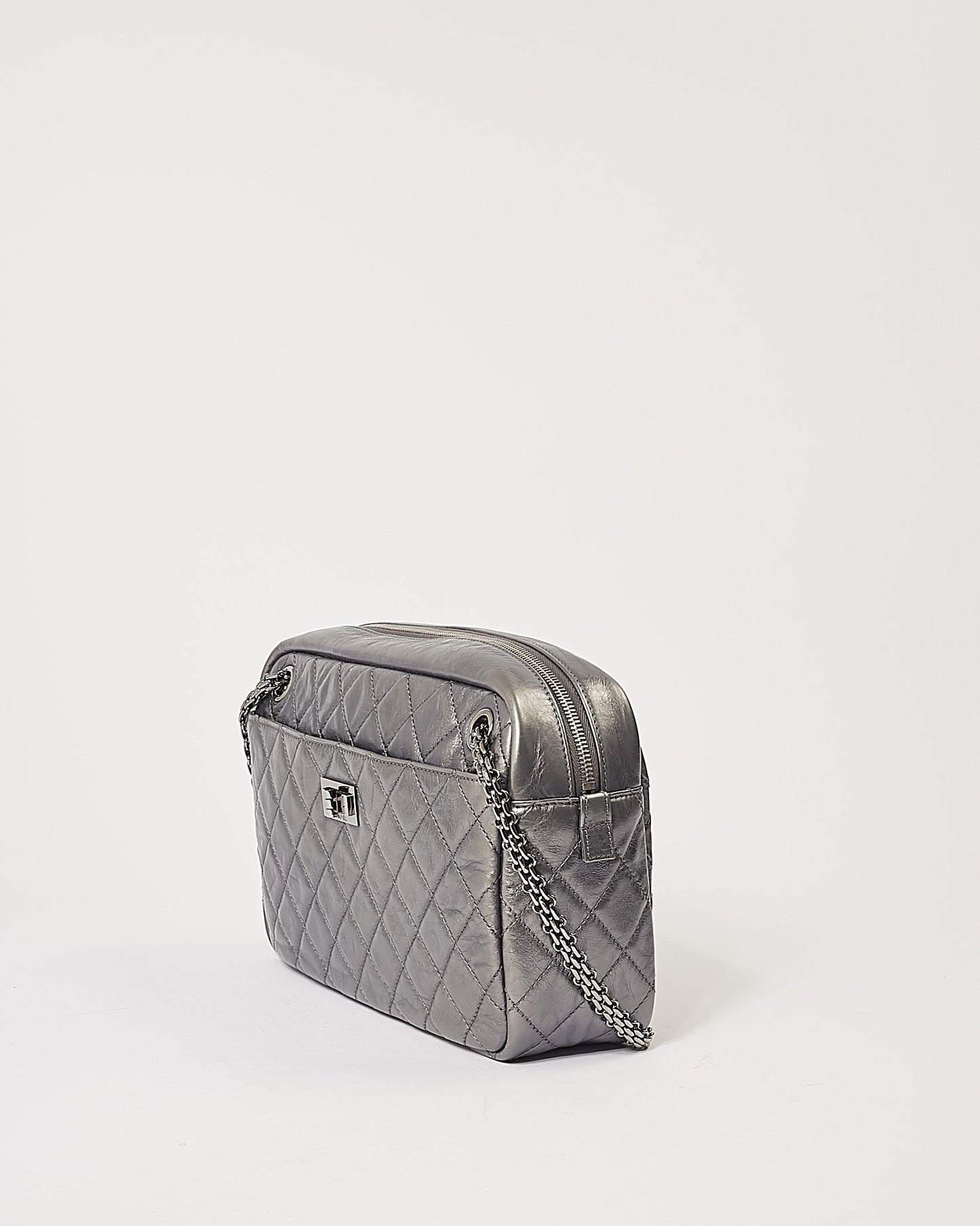 Chanel Dark Silver Leather Large Reissue Camera bag