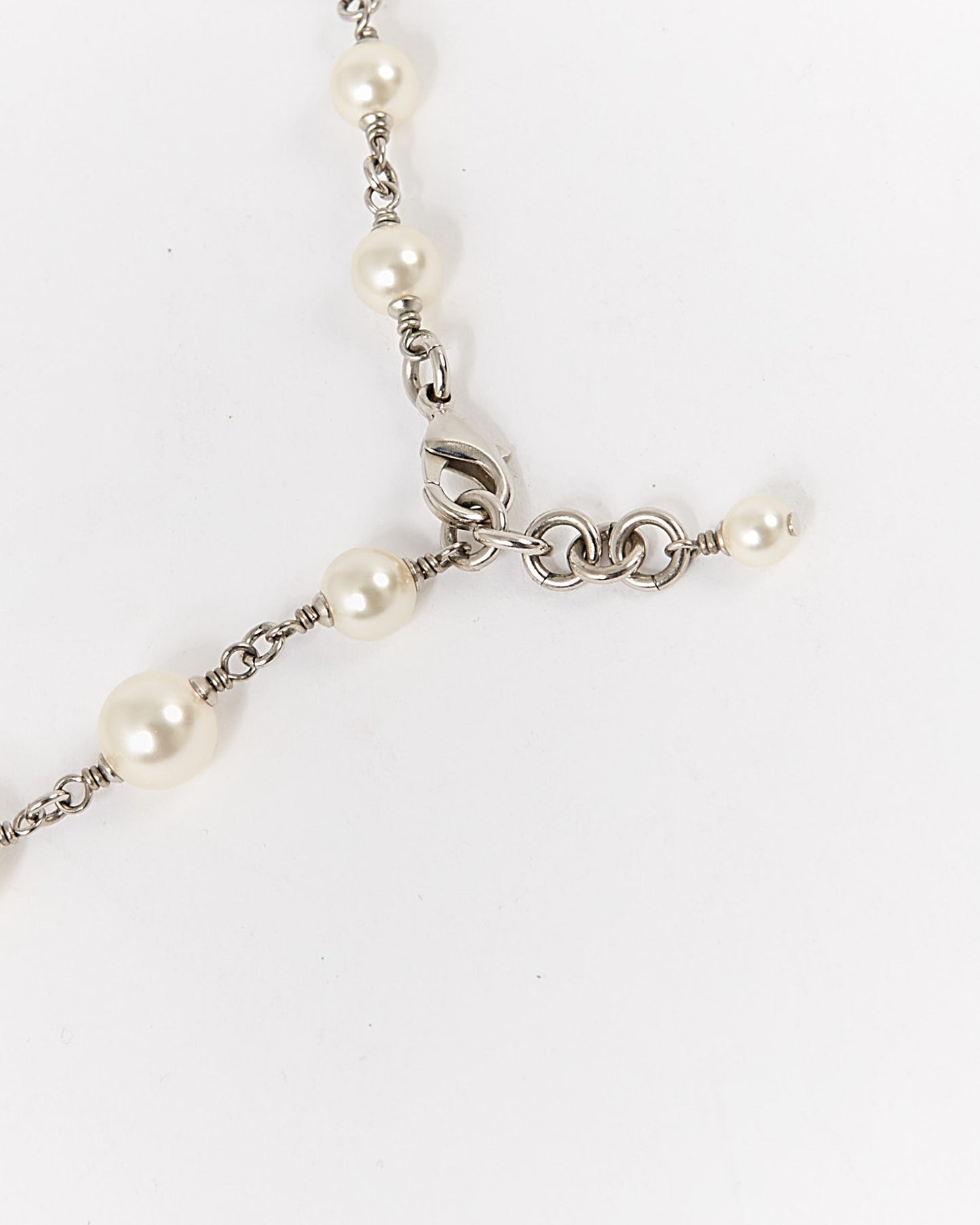 Chanel Faux Pearl & Strass CC Station Necklace