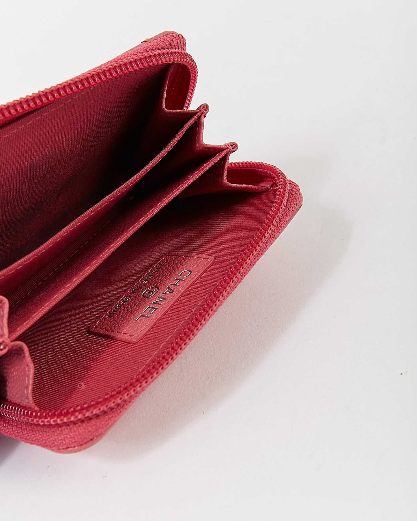 Chanel Pink Caviar Interlocking CC Zippy Wallet