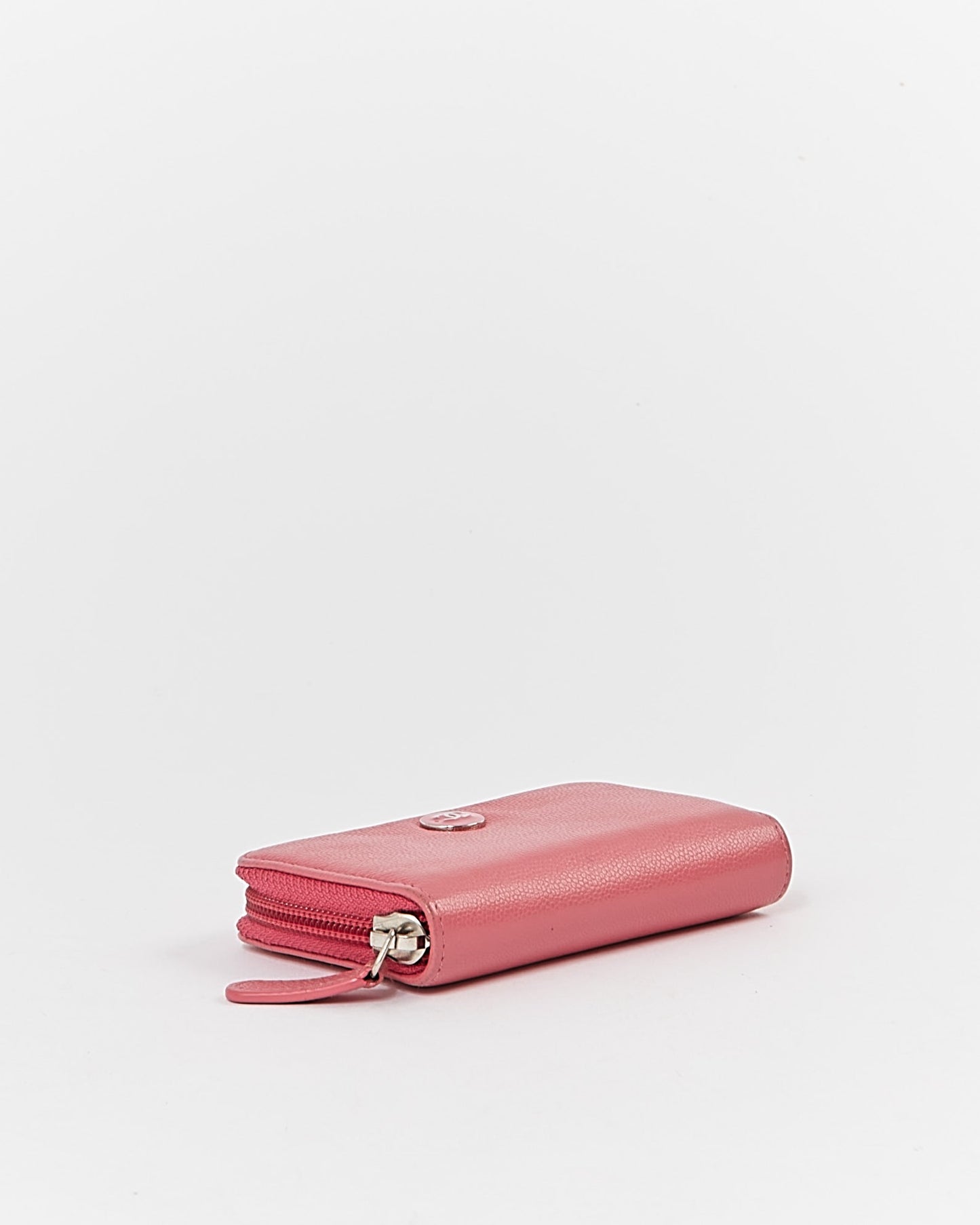 Chanel Pink Caviar Interlocking CC Zippy Wallet