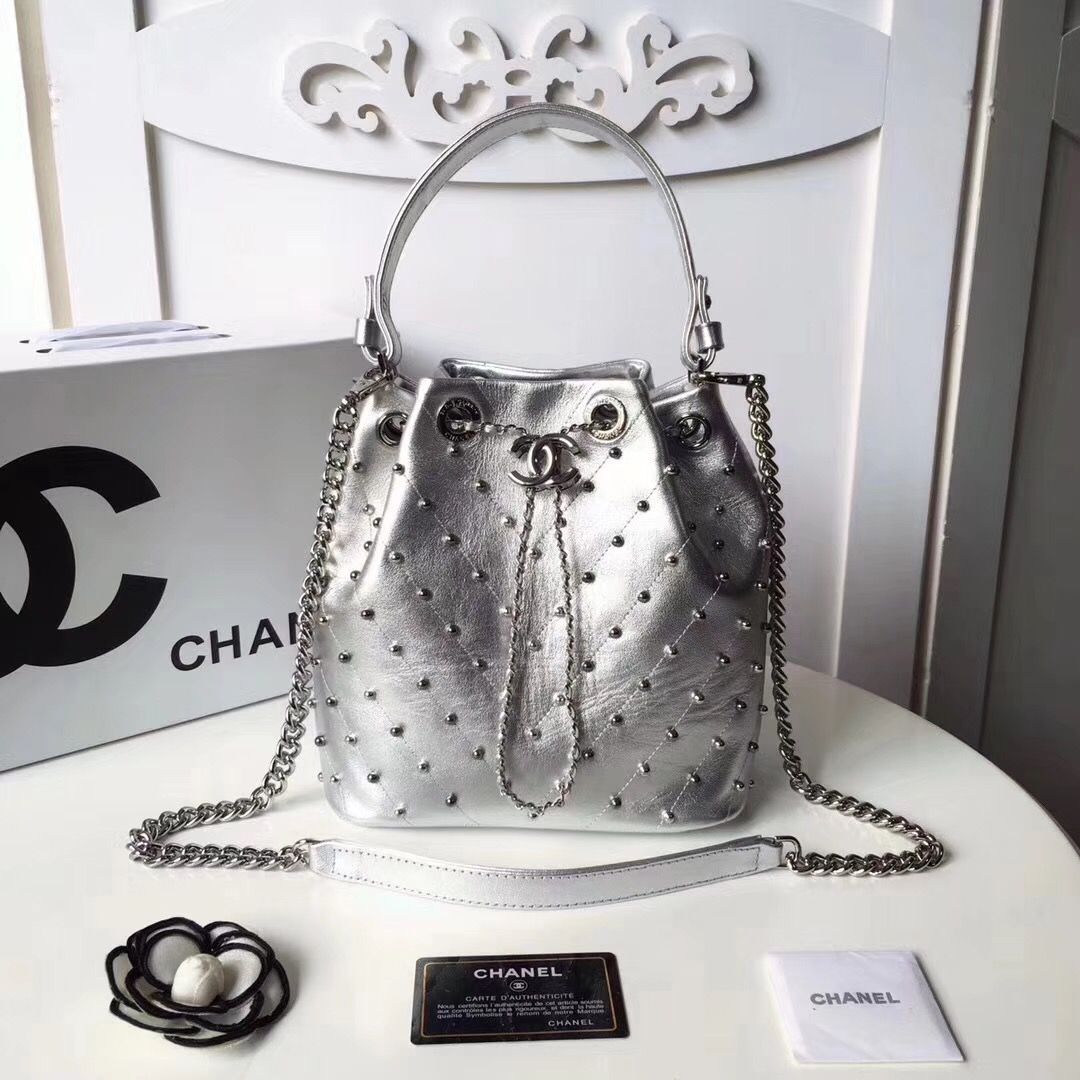 Chanel Stud Wars Drawstring Bucket Bag