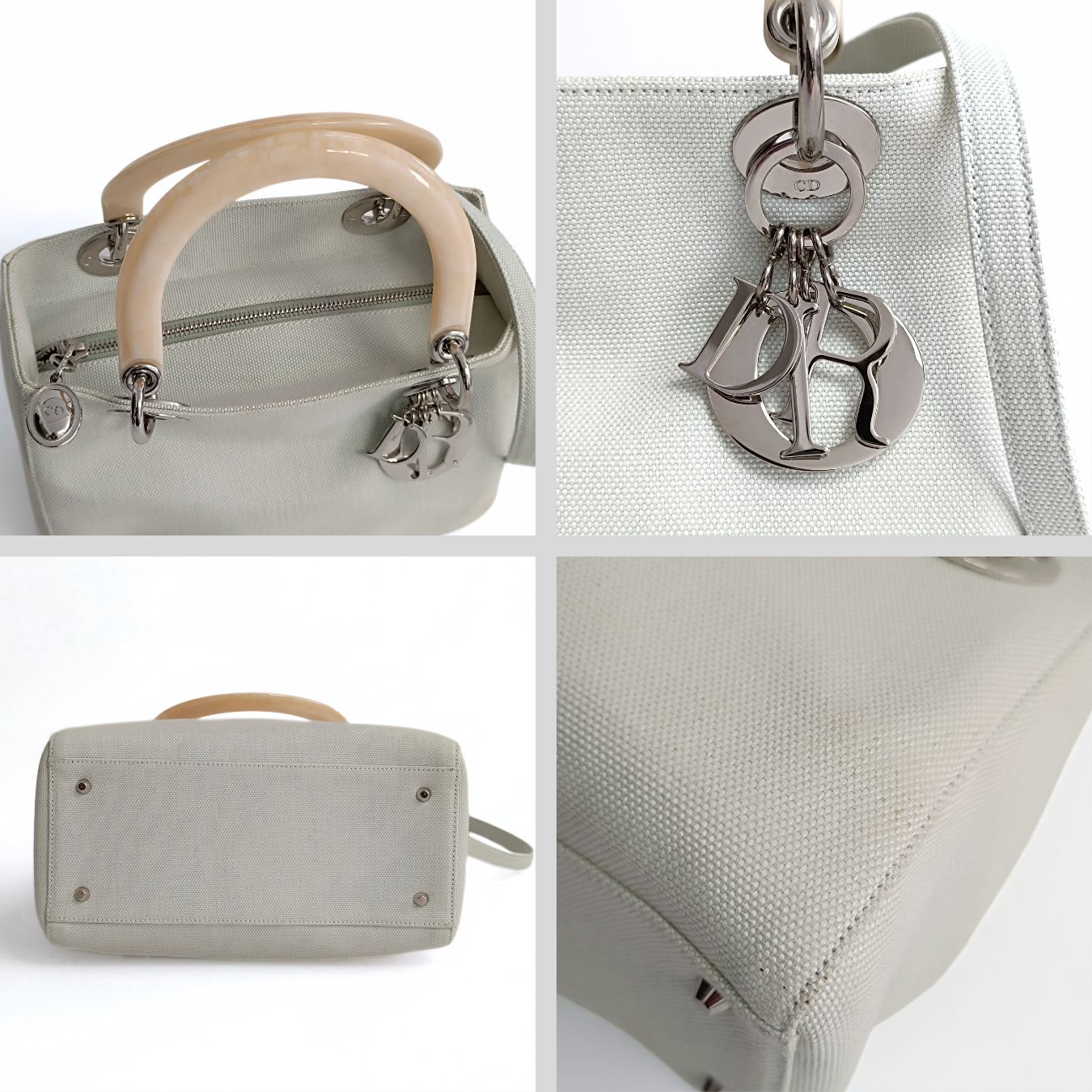 DIOR Dior Christian Dior Lady Dior bag in pastel aqua green canvas