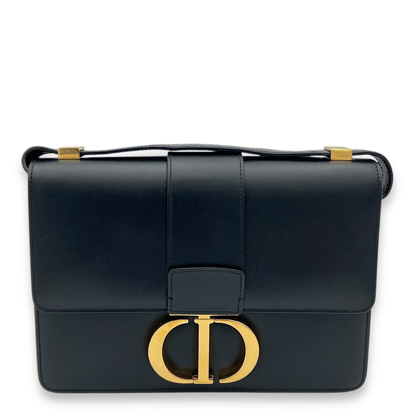 30 Montaigne Shoulder Bag Black in Calfskin, Gold hardware