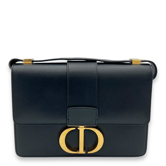 30 Montaigne Shoulder Bag Black in Calfskin, Gold hardware