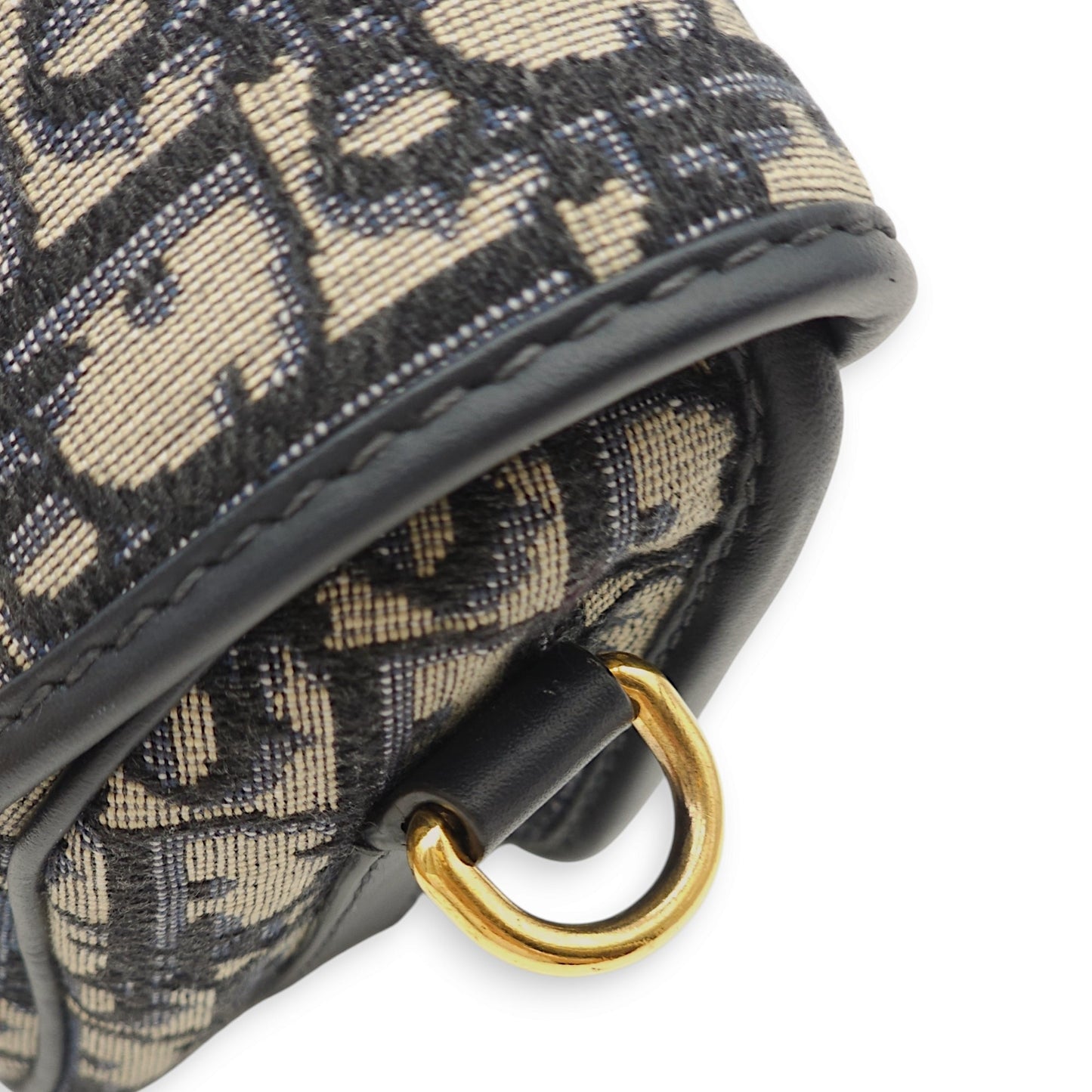 Bobby Medium Blue Oblique Crossbody Bag in Jacquard/Calfskin, Gold hardware