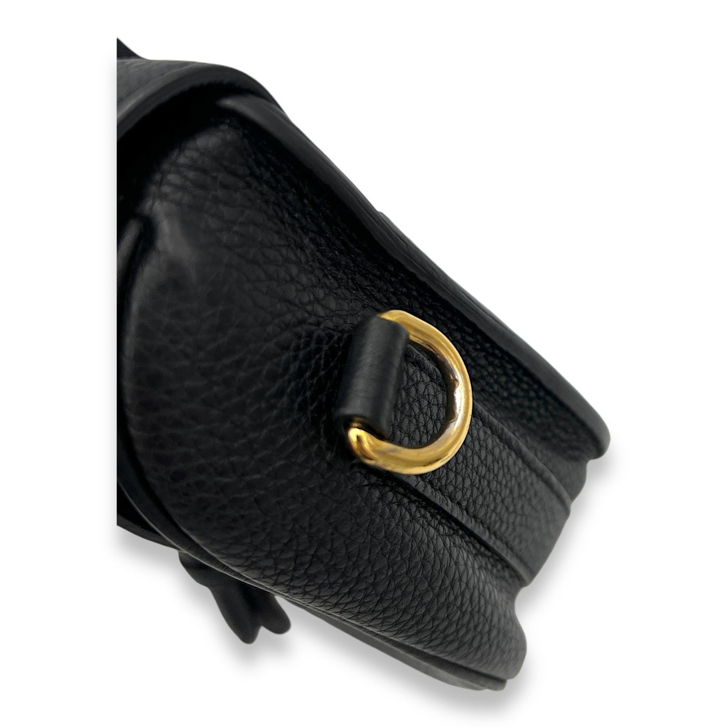 Bobby Shoulder Bag Black in Calfskin, Gold hardware