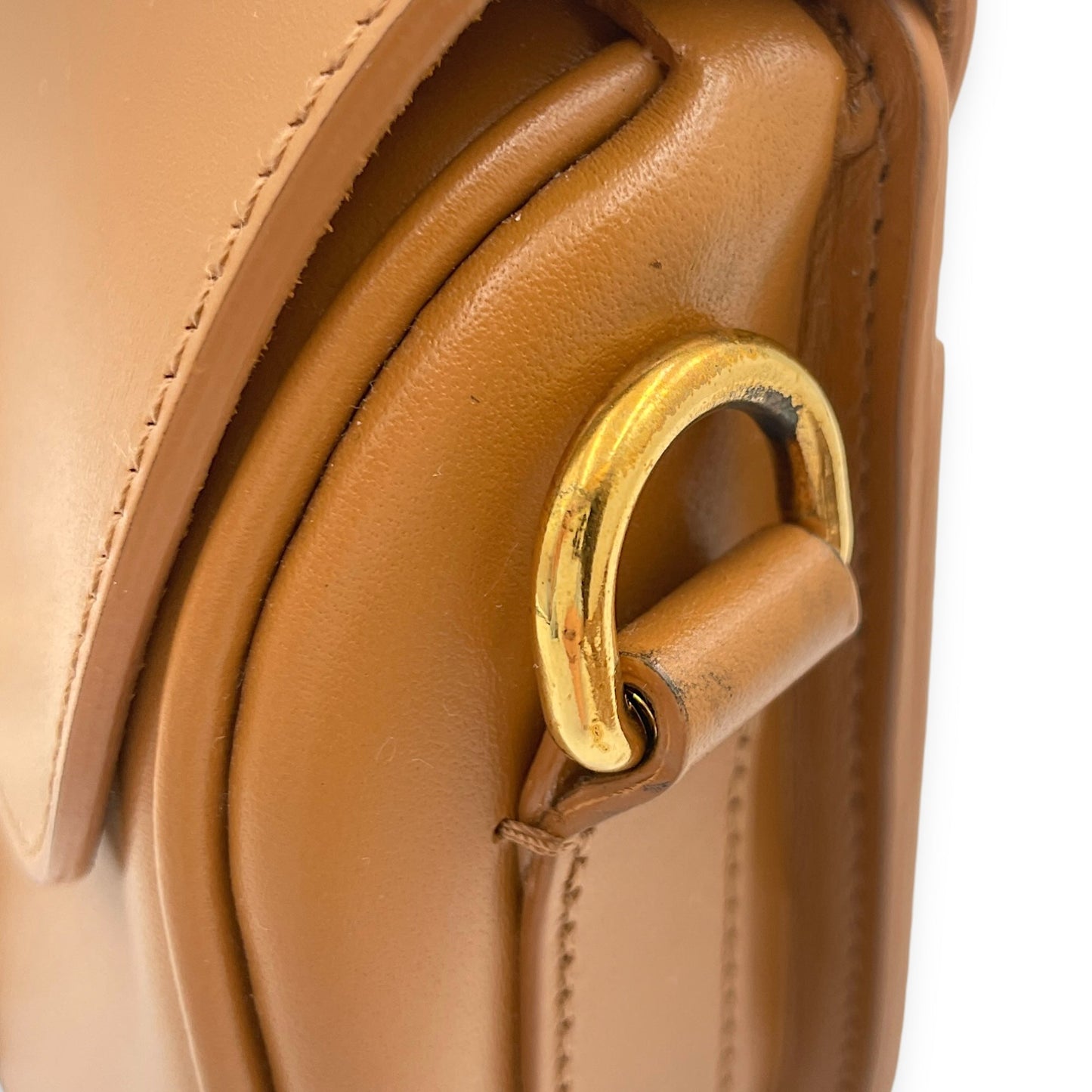 Bobby Small Camel Crossbody Bag in Smooth Calf, Gold hardware