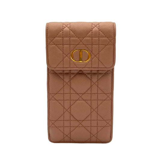 Caro Phone Holder Pouch in Calfskin, Gold Hardware